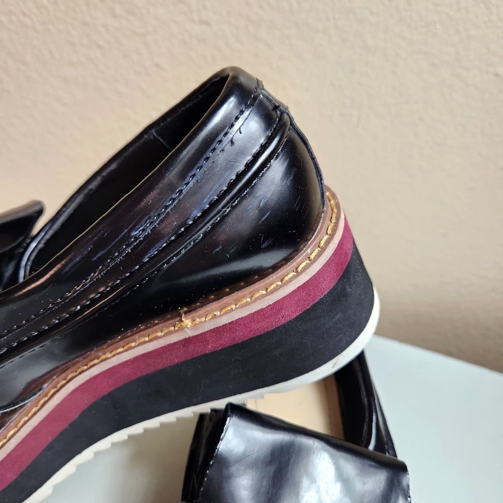 Zara Zara Woman |EU38/US7.5| Black Patent Leather Platform Kilt Chunky Loafers Loafer Women MVP platform loafers Size US 8 / IT 38 - 3 Thumbnail