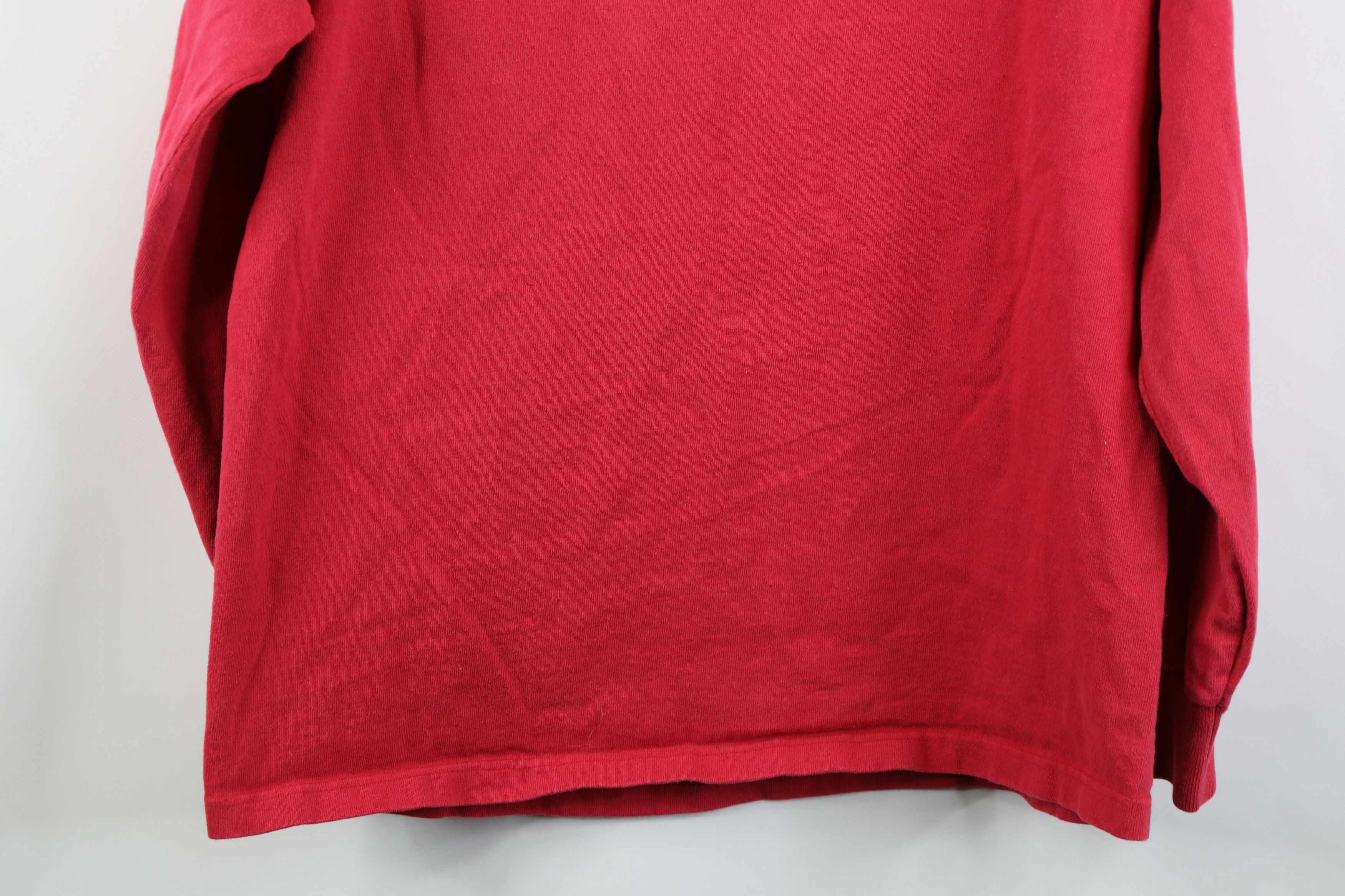 Reebok Vintage 90s Reebok Spell Mock Neck Long Sleeve T-Shirt Red Size US S / EU 44-46 / 1 - 12 Thumbnail