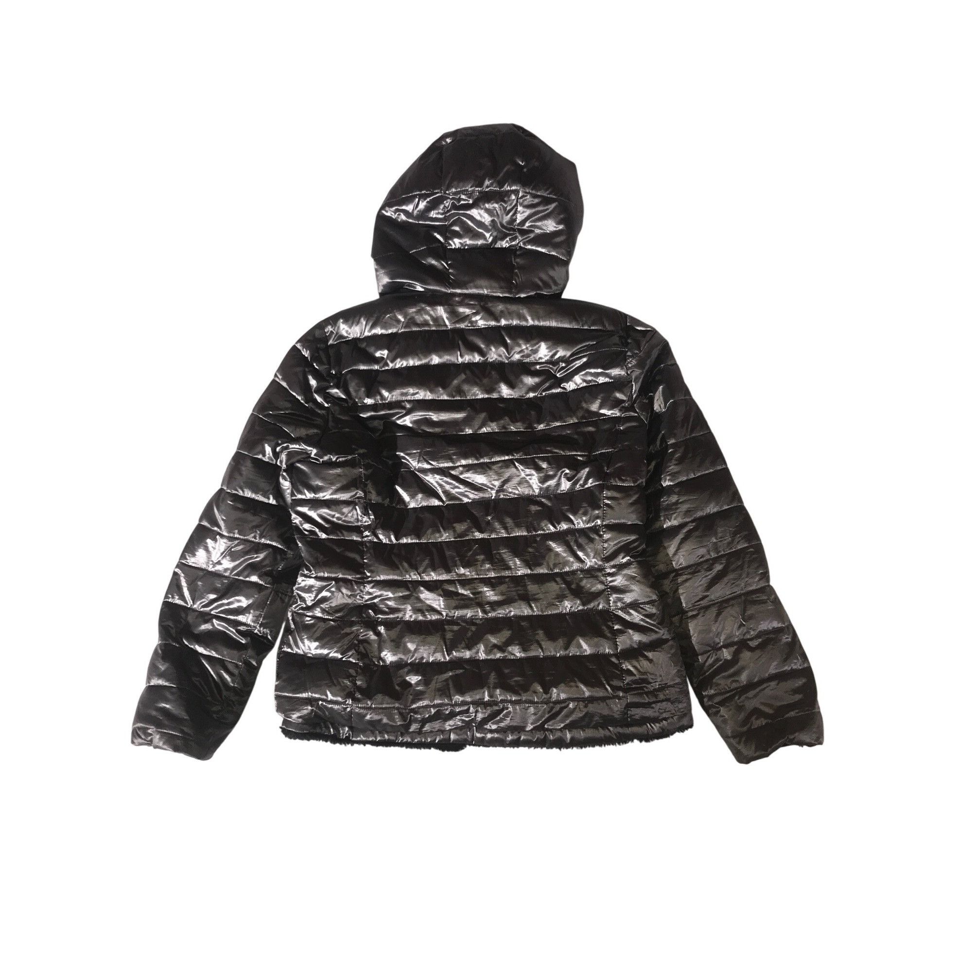 Andrew Marc Andrew Marc Womens Reversible Gray Quilt/Black Faux Fur Coat Size S / US 4 / IT 40 - 3 Thumbnail