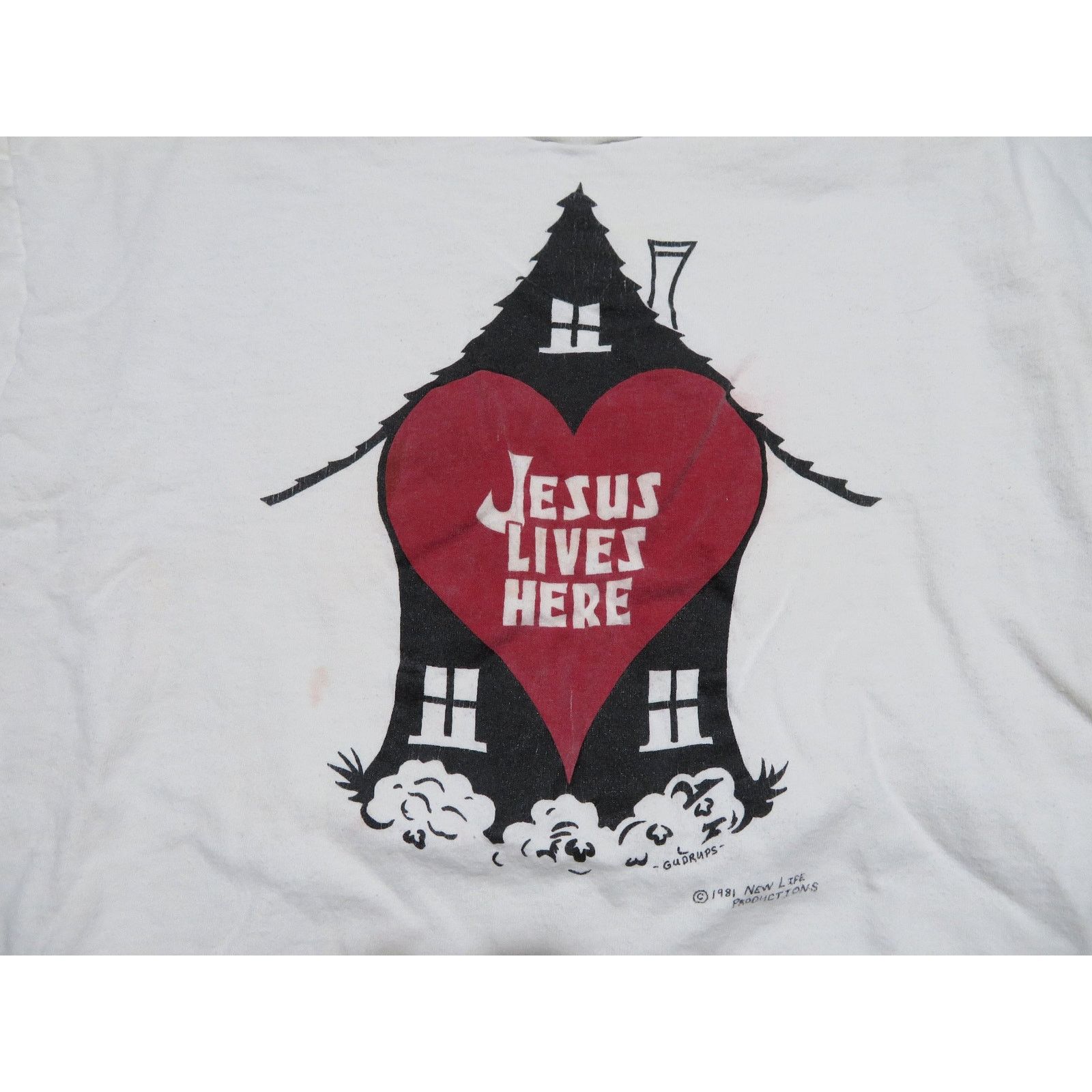 Other Jesus Lives Here Heart House White T-shirt Sz L 1990s Size US L / EU 52-54 / 3 - 2 Thumbnail