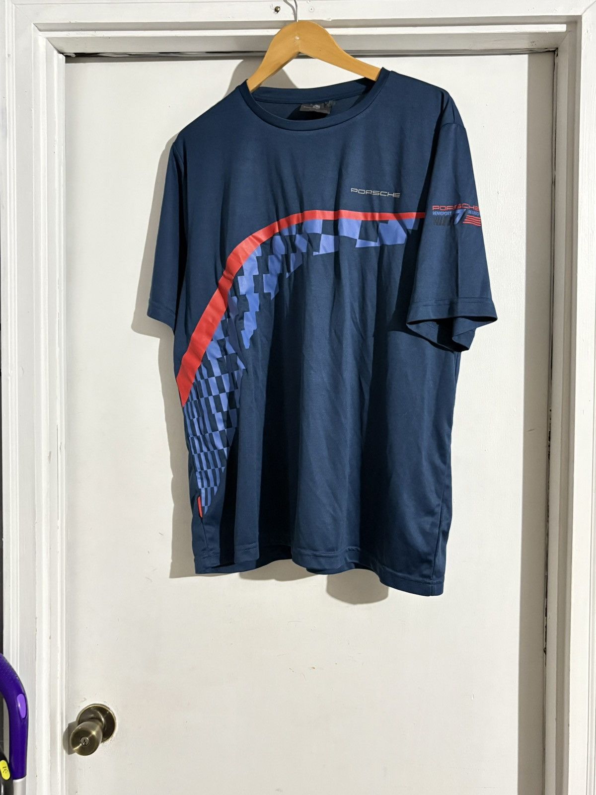 Porsche Design Porsche blue and red checkered racing tee Size US XXL / EU 58 / 5 - 2 Thumbnail