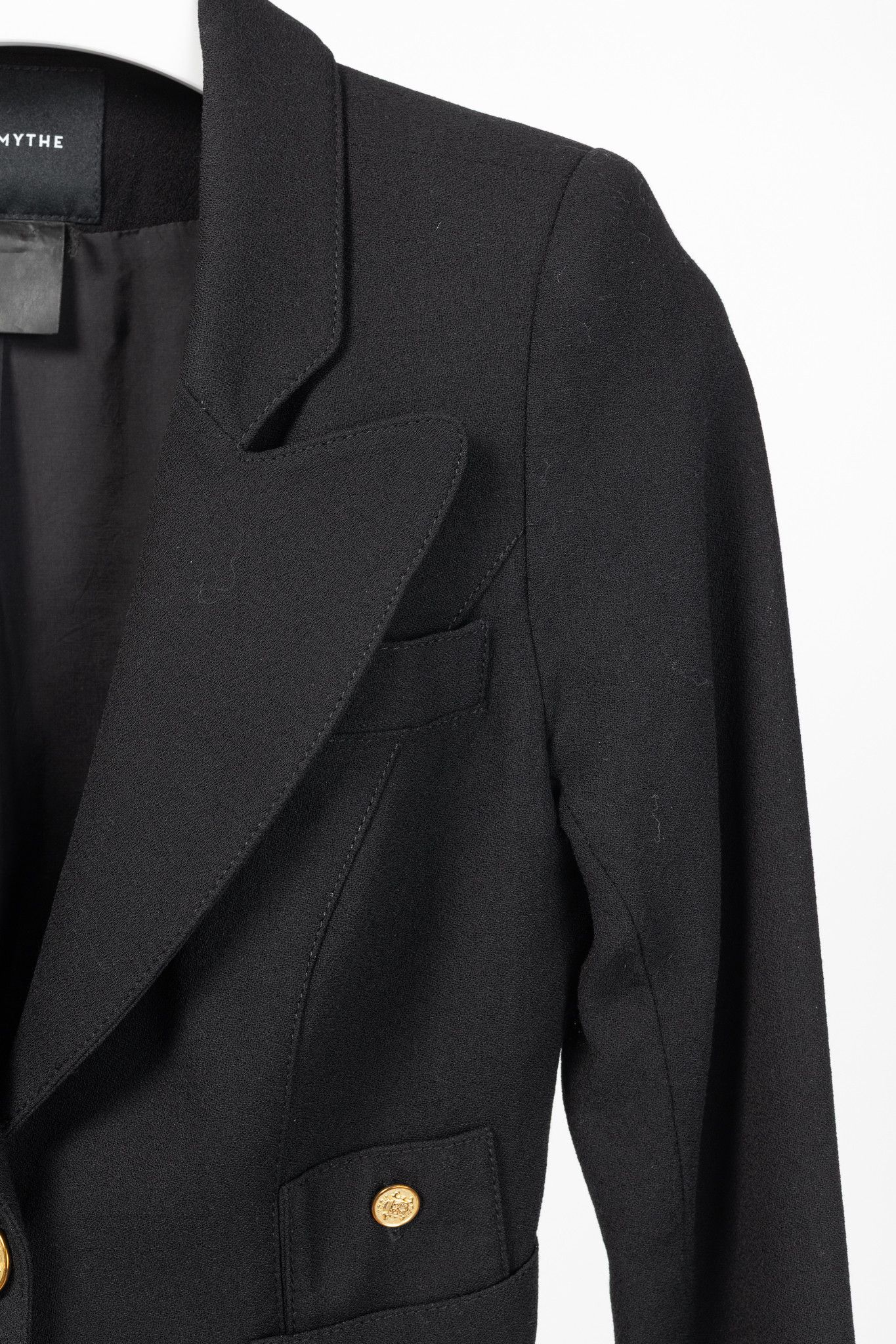 SMYTHE Smythe Duchess Black Single-Breasted Wool Blazer Size S / US 4 / IT 40 - 5 Thumbnail