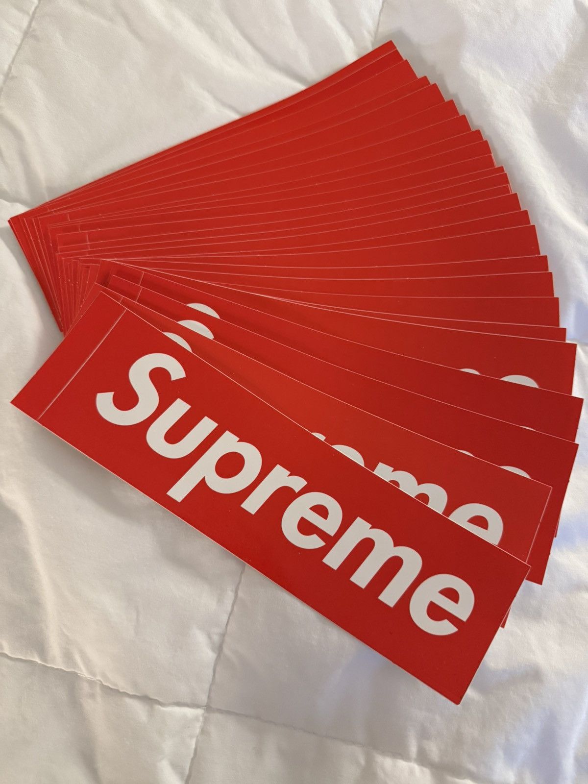 Supreme 5 total SUPREME Red Box Logo Bumper Stickers Decals 2.2x7.6” Size ONE SIZE - 14 Thumbnail