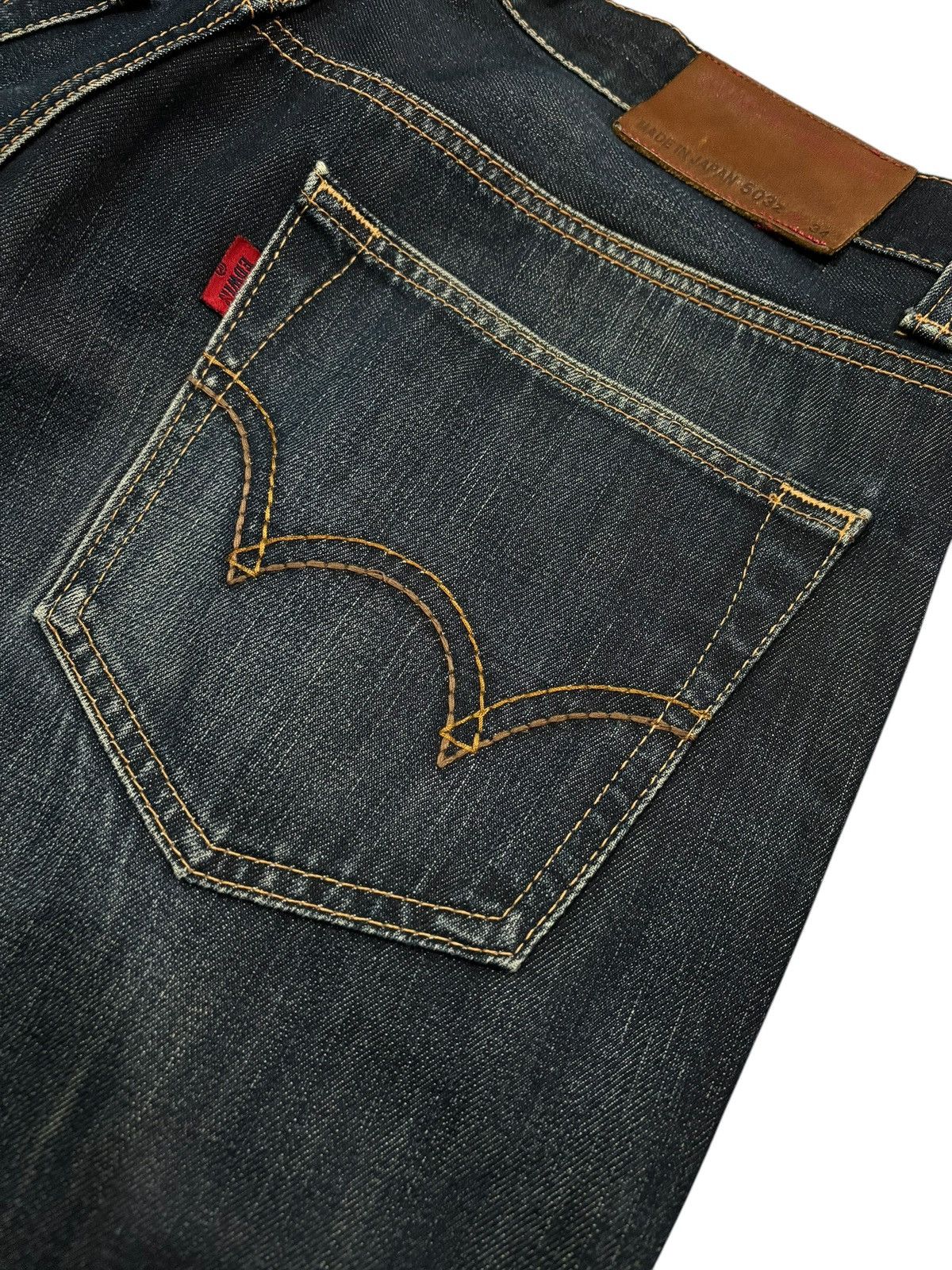 Edwin × Japanese Brand Vintage Y2k Edwin 503Z Faded Straight Cut Jeans Size US 36 / EU 52 - 6 Thumbnail