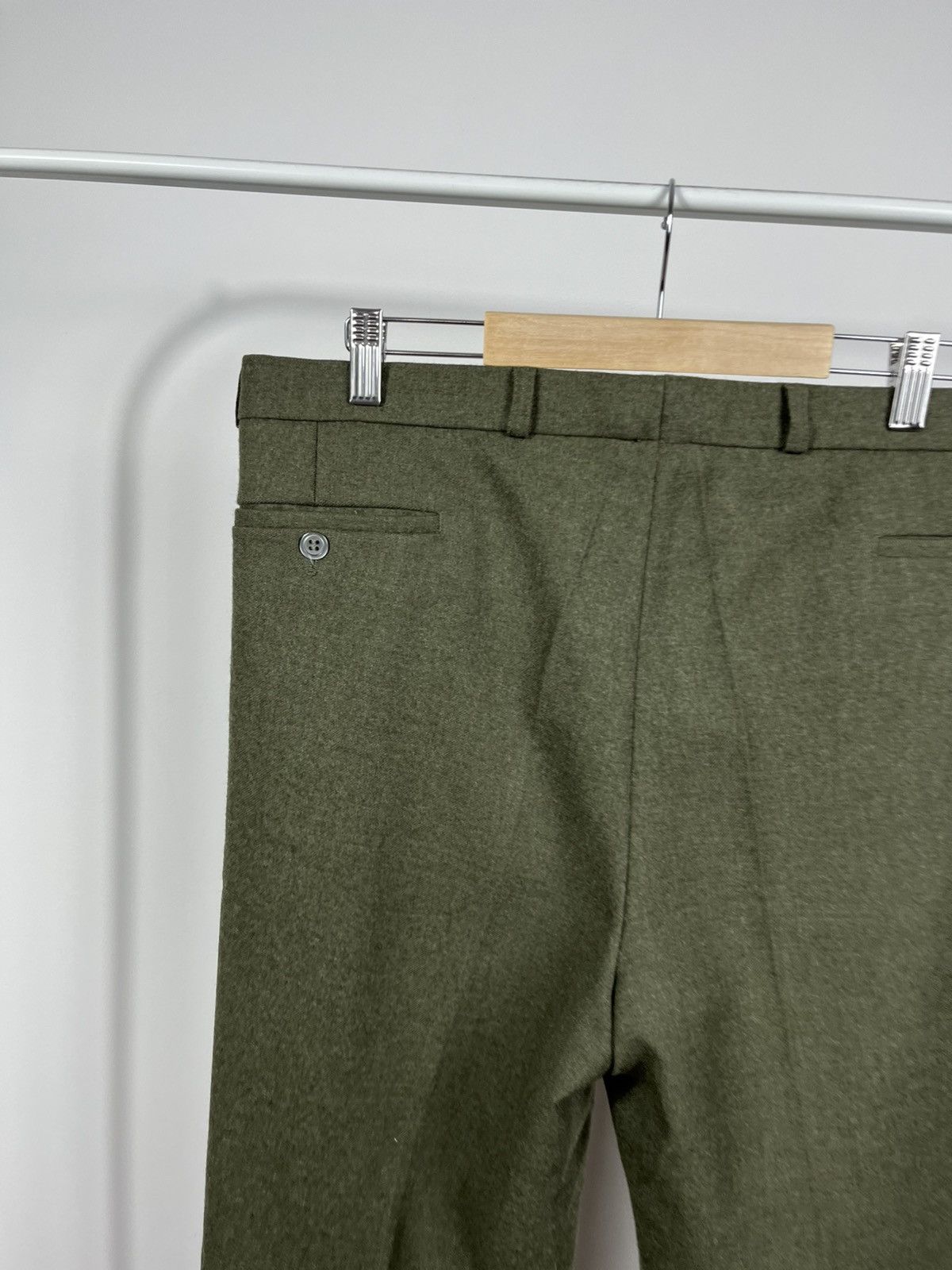 Other Vintage Alfredo Torres Wool Trousers Olive Green Dress Pants Size US 36 / EU 52 - 12 Thumbnail