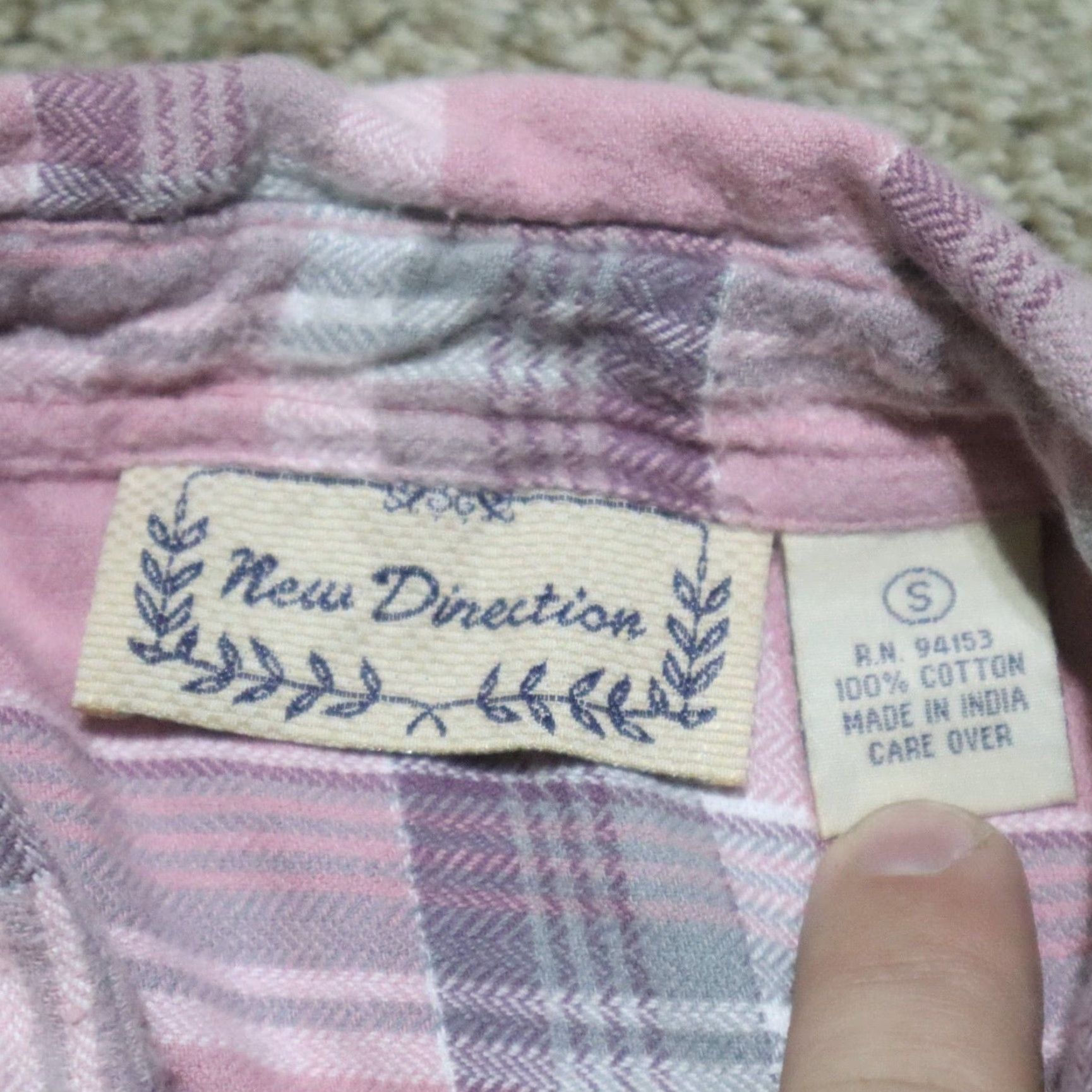 Pinko Vintage New Directions Pink Plaid Fleece Shirt Women's Small Long Sleeve Pullover Size S / US 4 / IT 40 - 3 Thumbnail
