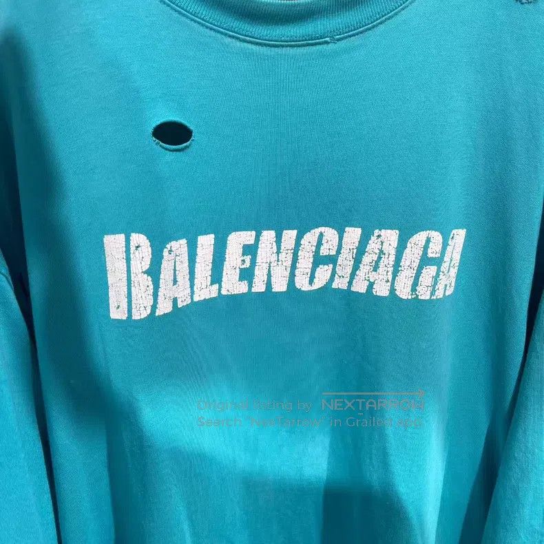 Balenciaga Balenciaga Lake green hole logo short-sleeve Size US XS / EU 42 / 0 - 6 Thumbnail