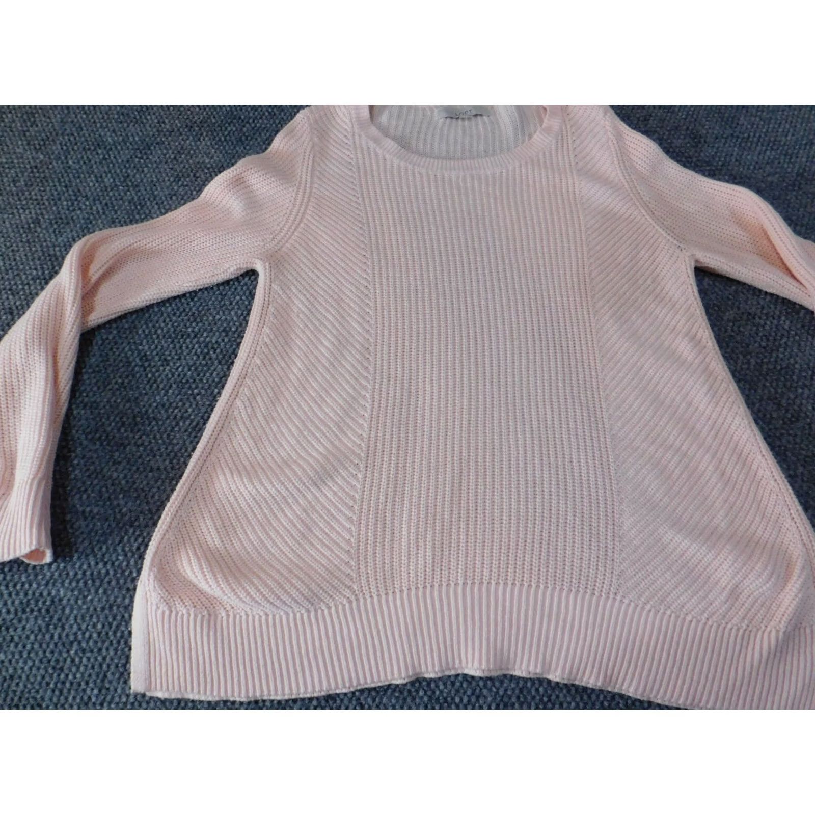 Loft LOFT Pink Large Knit Pullover Crewneck Sweater Womens Regular Long Sleeve Rib Knit Stretch Knit Solid Size L / US 10 / IT 46 - 3 Thumbnail