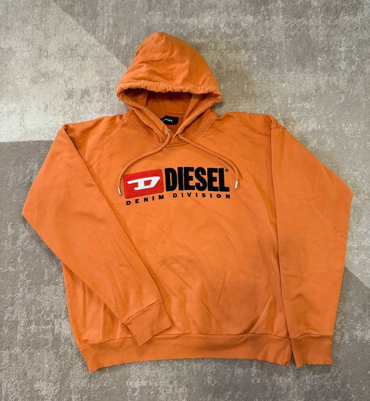 Diesel Vintage Men’s Diesel Big Logo Reworked Boxy Orange Hoodie Size US L / EU 52-54 / 3 - 2 Thumbnail