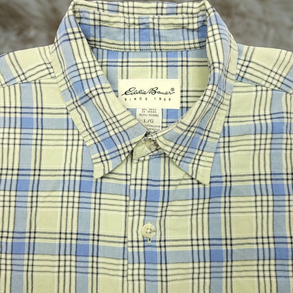 Eddie Bauer Eddie Bauer Plaid Button-Up Shirt Adult Large Multicolor Short Sleeve Mens Size US L / EU 52-54 / 3 - 1 Thumbnail