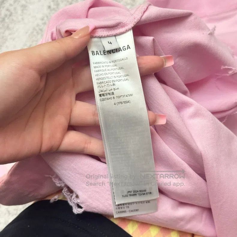 Balenciaga Balenciaga Double b pink short sleeve with big damage Size US XL / EU 56 / 4 - 4 Thumbnail