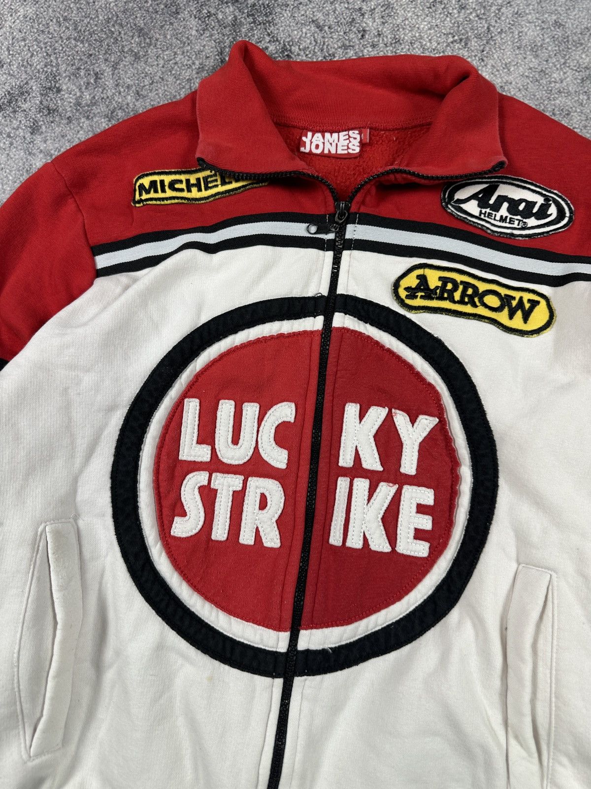 Vintage Y2K Lucky Strike Logo Racing Zip Up Jacket Rare M USA Size US M / EU 48-50 / 2 - 2 Thumbnail
