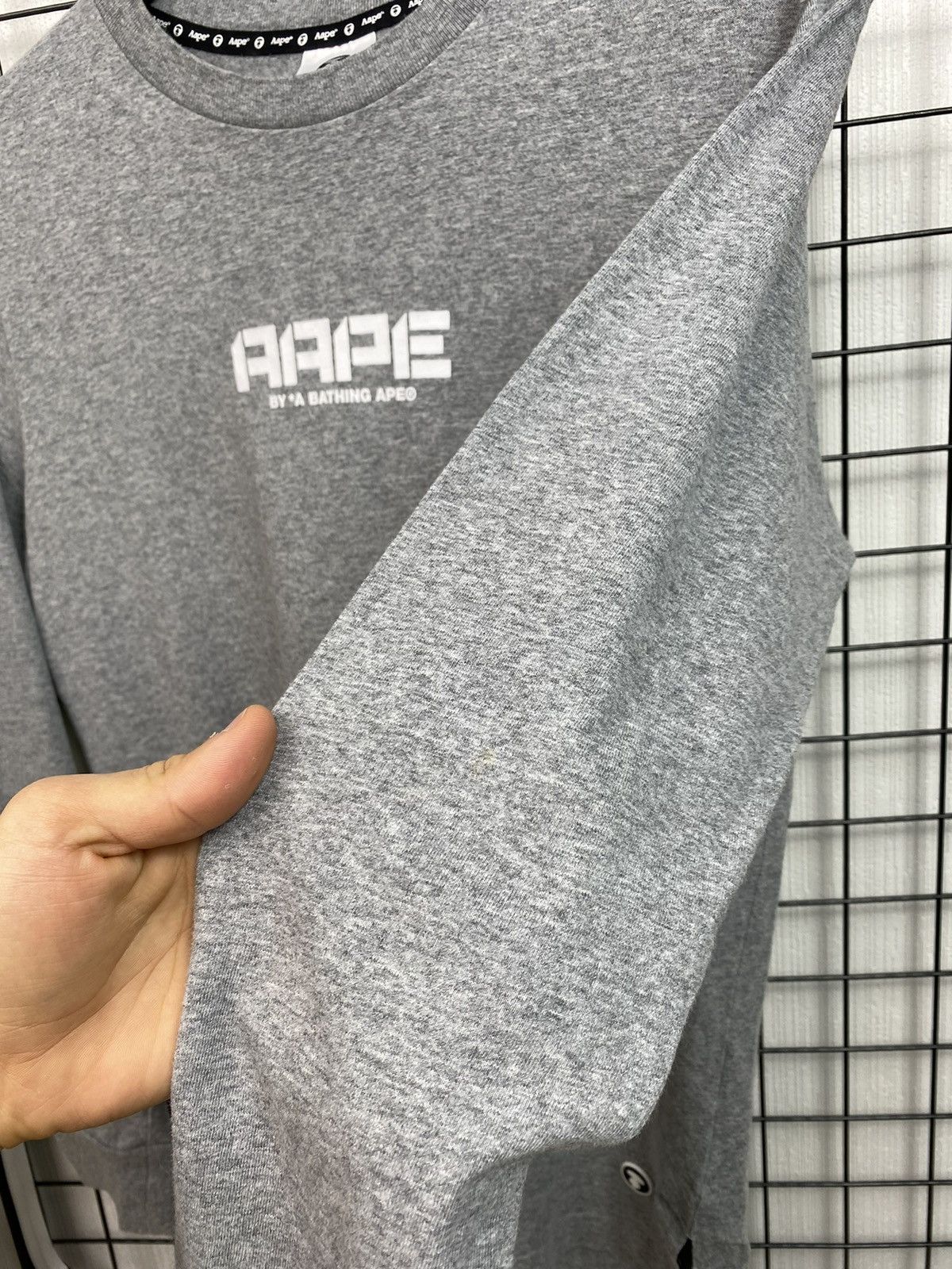 Aape × Japanese Brand Aape Long Sleeve Tee Men’s S Grey By A Bathing Ape T shirt Size US S / EU 44-46 / 1 - 11 Thumbnail