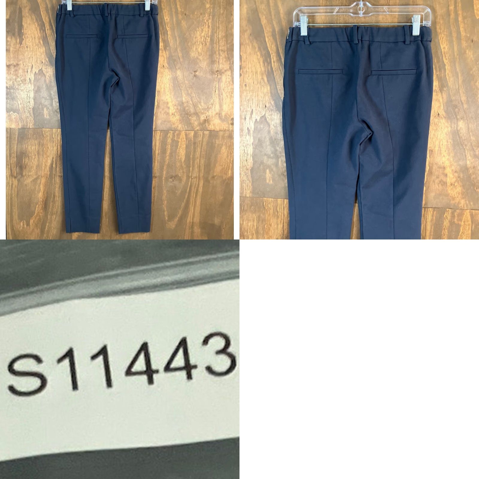 Zara Zara Womens Pants Navy Blue Mid Rise Chino Side Zip Ankle Workwear Small Size 30" / US 8 / IT 44 - 8 Thumbnail