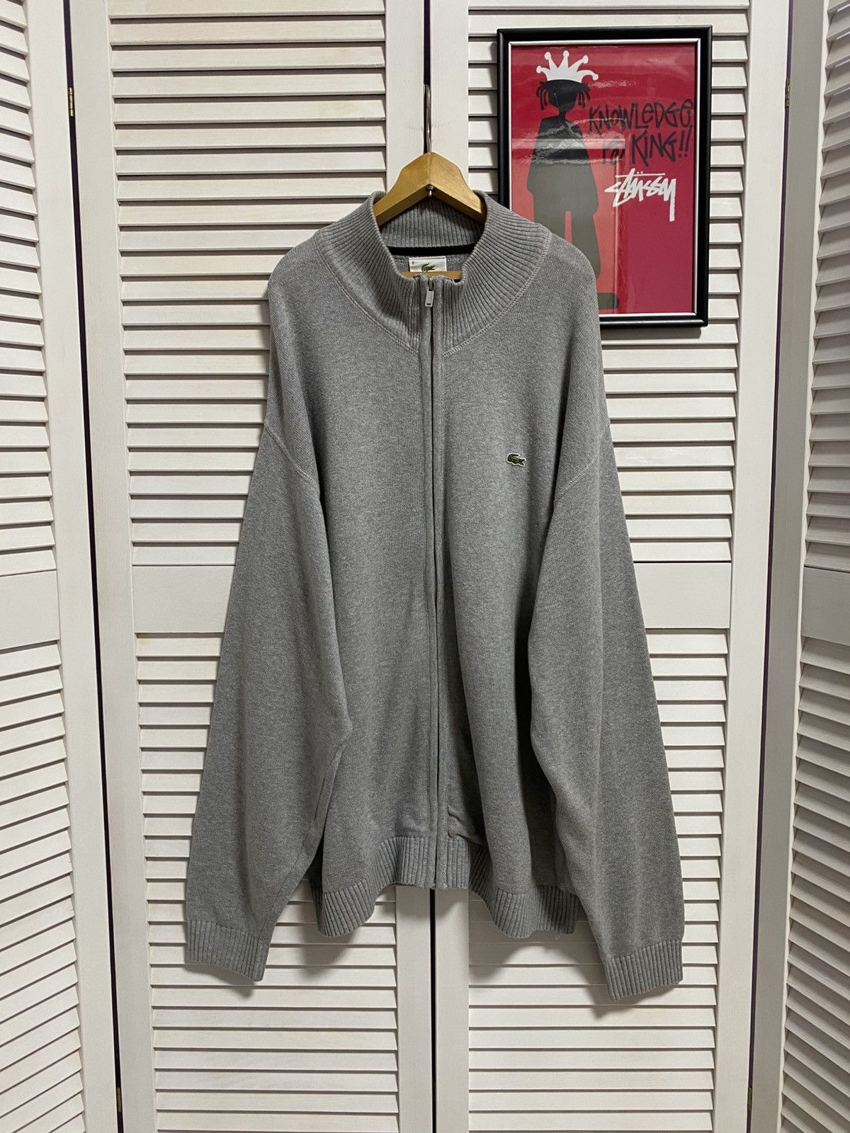 Lacoste Vintage Lacoste Zip-Up Sweater Crocodile Size - XXXL Size US XXL / EU 58 / 5 - 1 Thumbnail