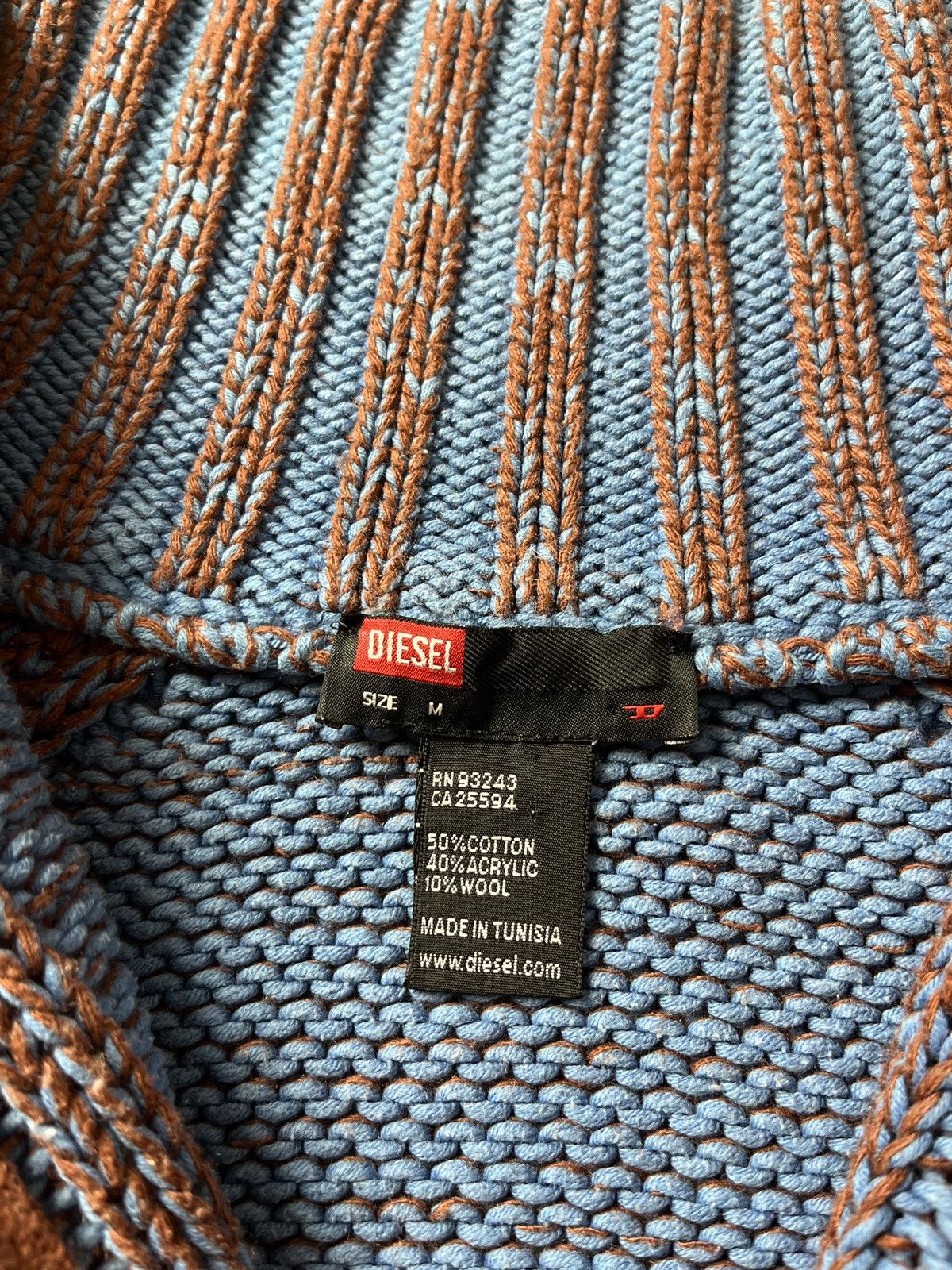 Diesel Vintage Diesel cable knit heavyweight sweater high neck Size US M / EU 48-50 / 2 - 7 Thumbnail