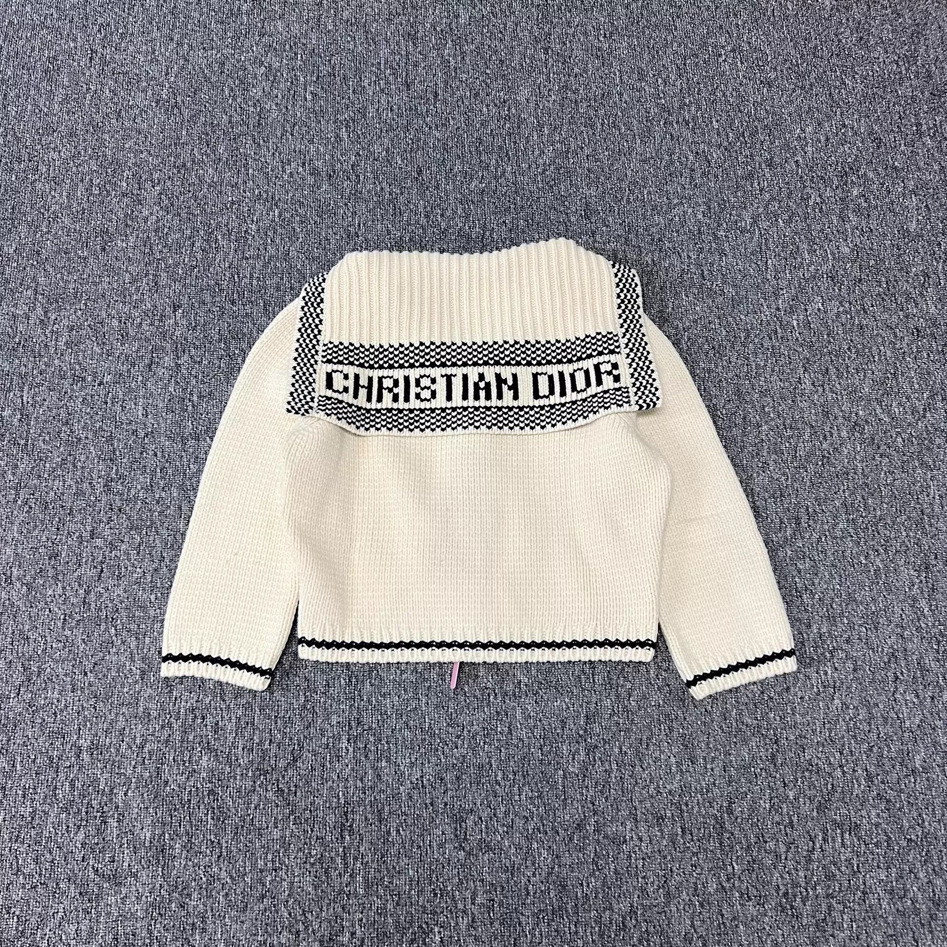 Dior Dior Sailor Collar Logo Cashmere Blend Knit Cardigan Size M / US 6-8 / IT 42-44 - 3 Thumbnail