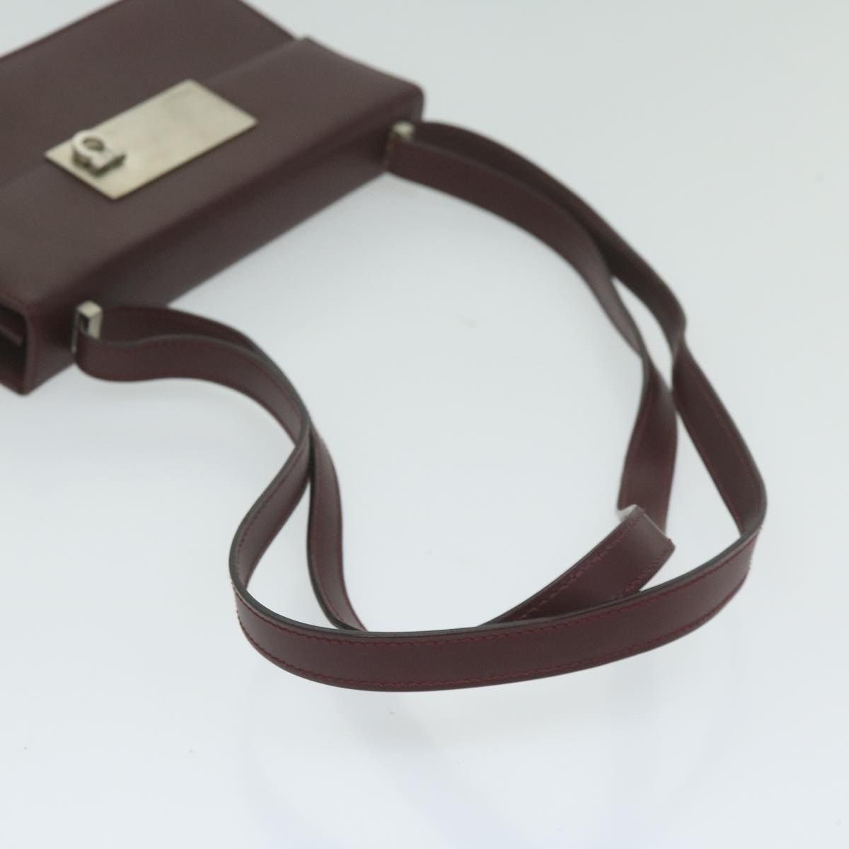 Salvatore Ferragamo Salvatore Ferragamo Gancini Shoulder Bag Leather Bordeaux Size ONE SIZE - 7 Thumbnail