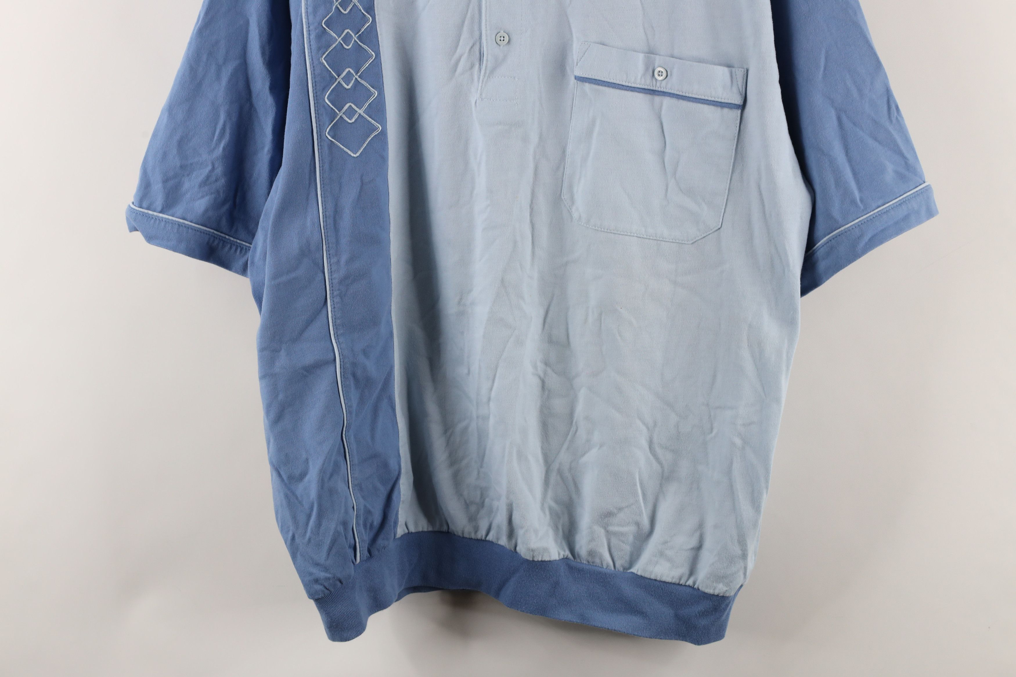 Vintage Vintage 90s Streetwear Collared Pullover Polo Shirt Blue Size US XL / EU 56 / 4 - 3 Thumbnail