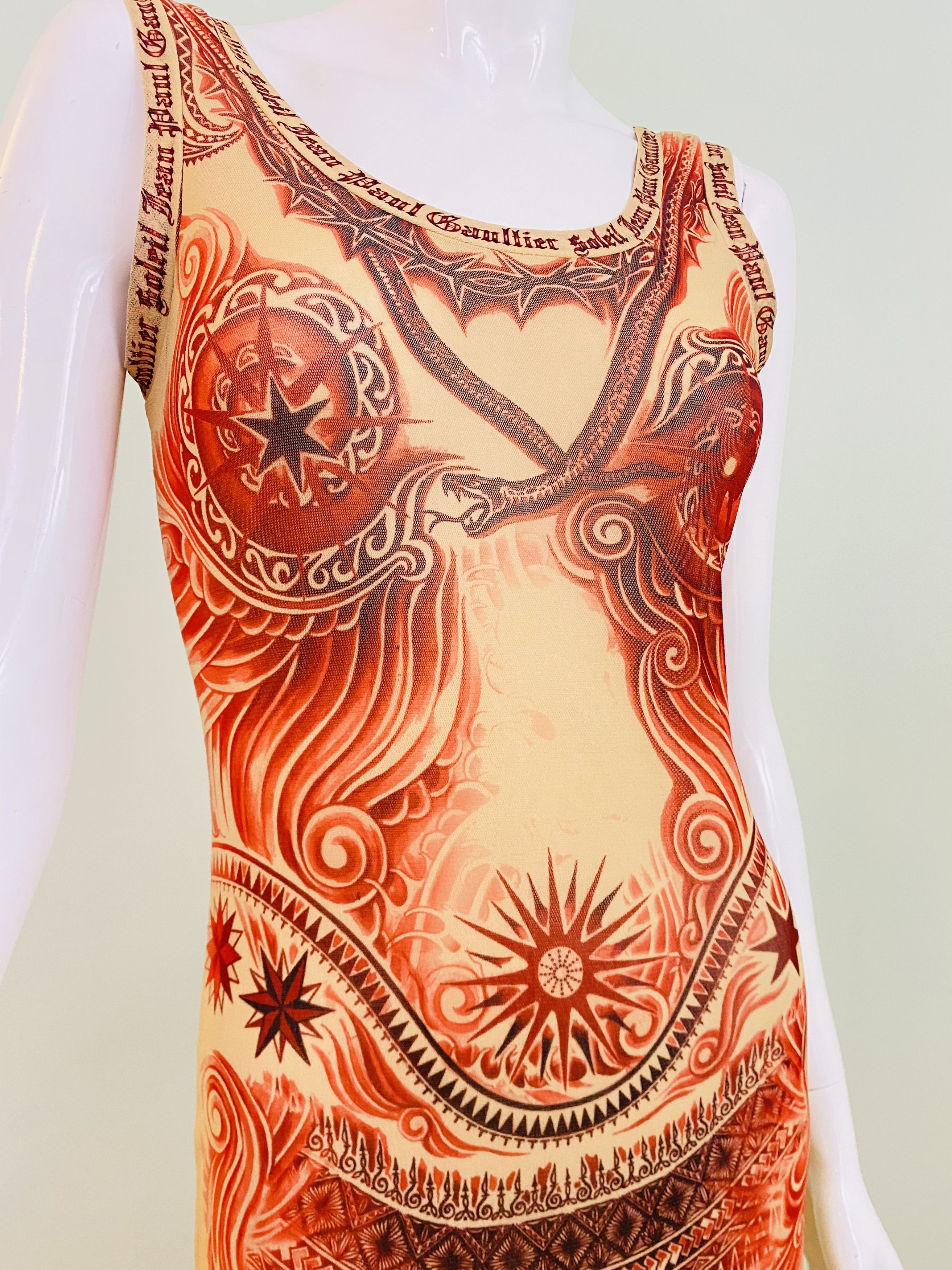 Jean Paul Gaultier Jean Paul Gaultier Tattoo Dragon Snake Mesh Maxi Dress Size M / US 6-8 / IT 42-44 - 8 Thumbnail