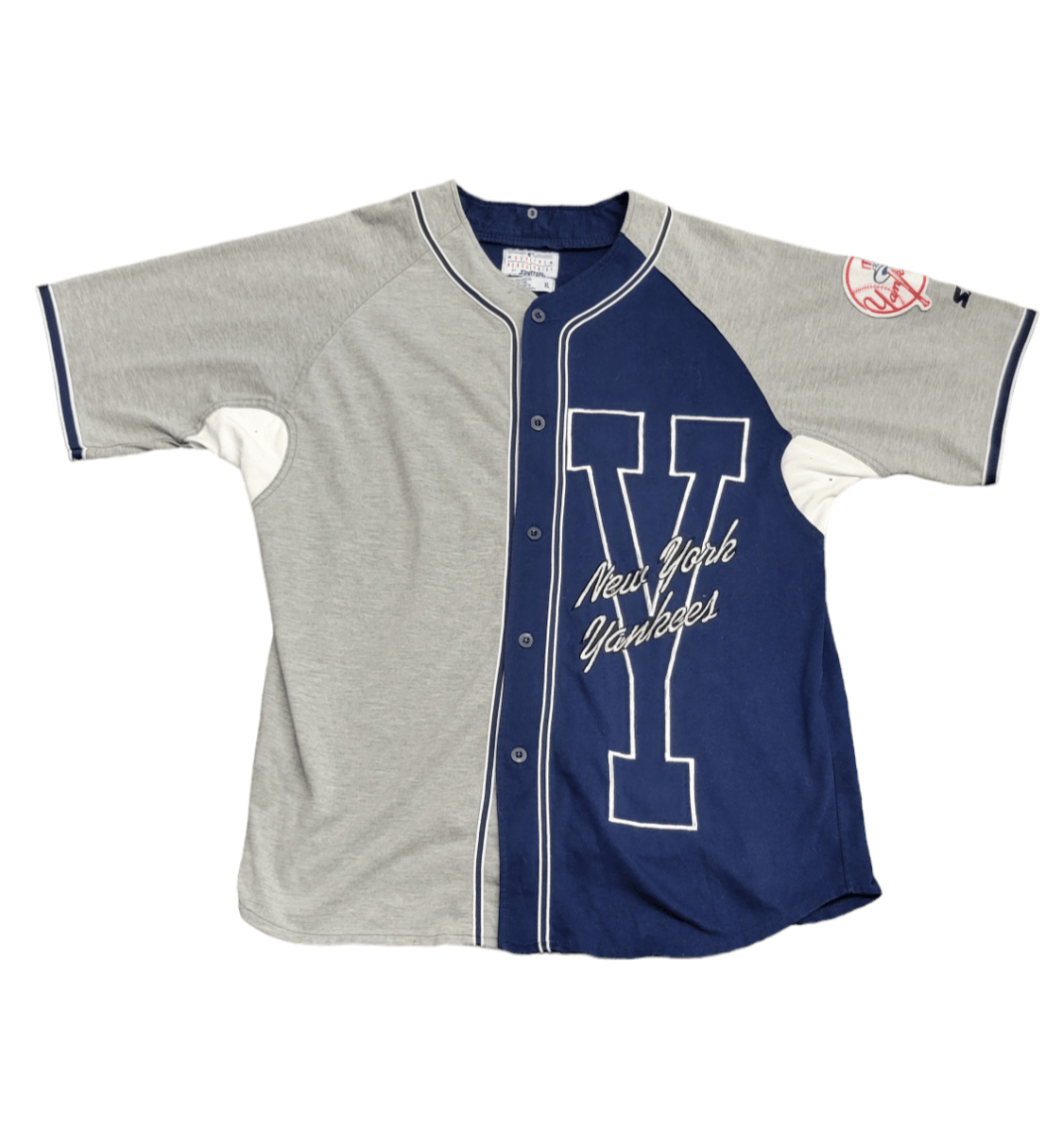 Vtg 90s Starter New York Yankees Gray & Blue Jersey
