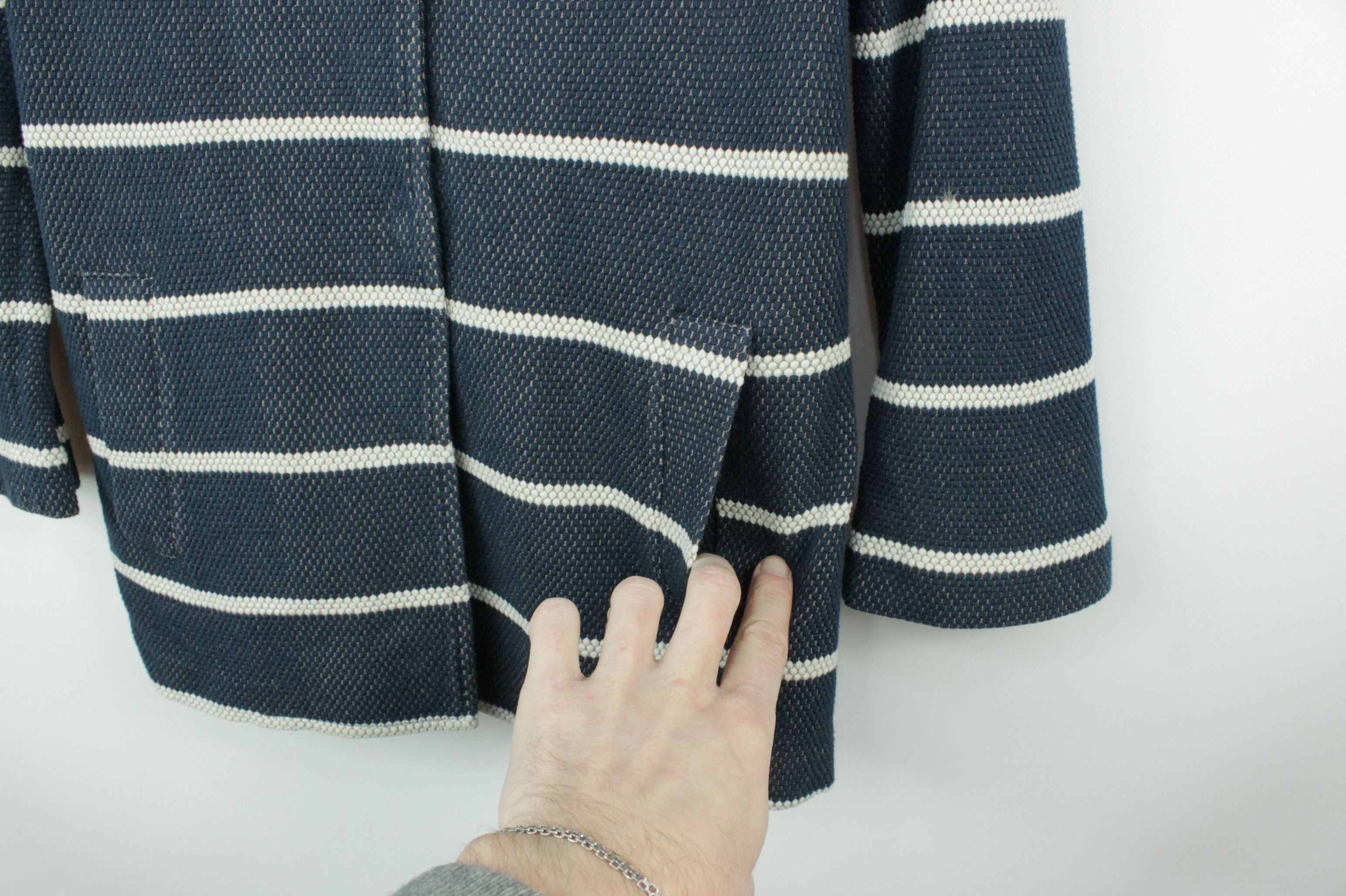Circolo 1901 Circolo 1901 Blue-White Striped Cotton Blazer Jacket Women's Size M / US 6-8 / IT 42-44 - 4 Thumbnail