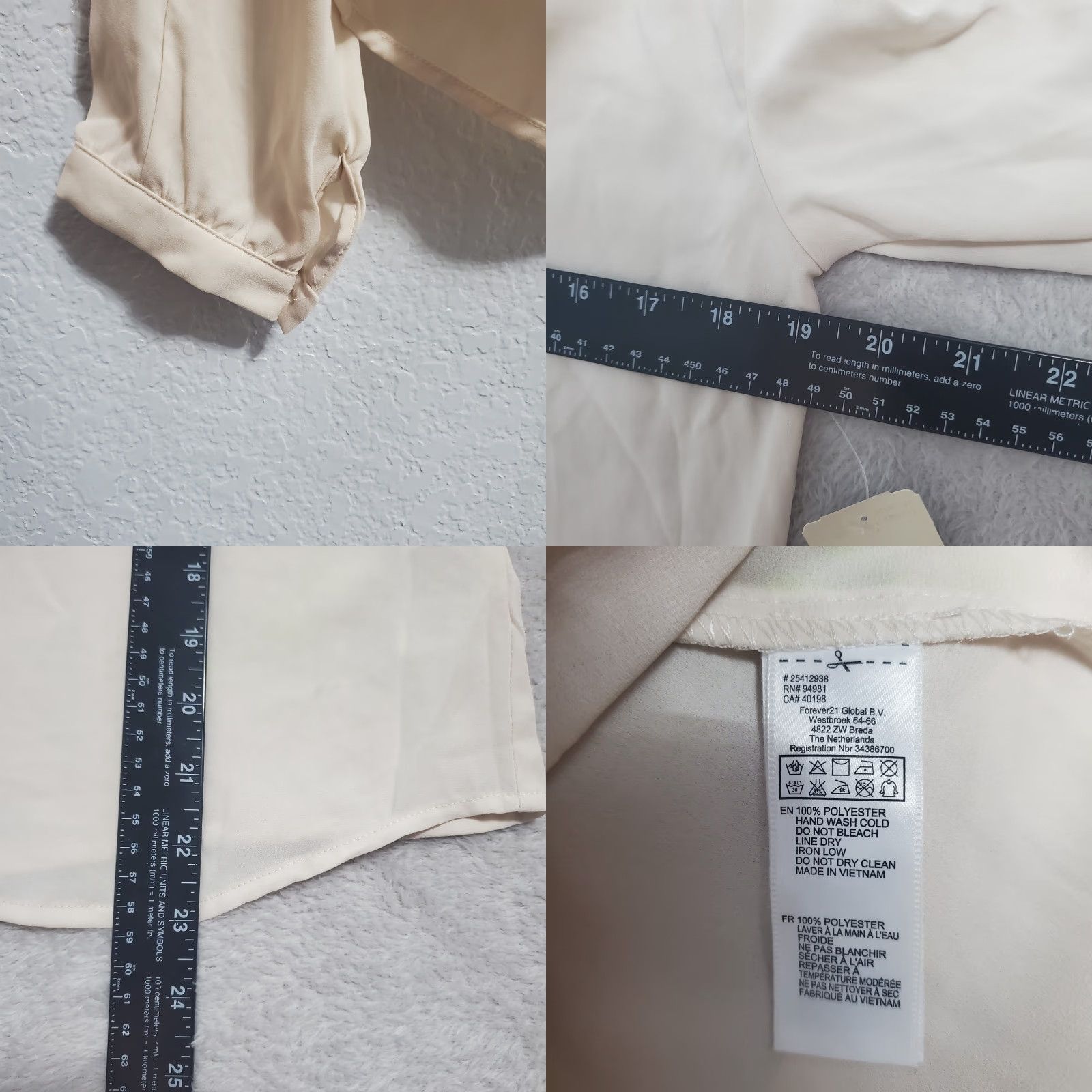 Forever 21 Forever 21 Top Women L Cream Button Up Blouse Academia Neutral Minimalist Office Shirt Size L / US 10 / IT 46 - 8 Thumbnail