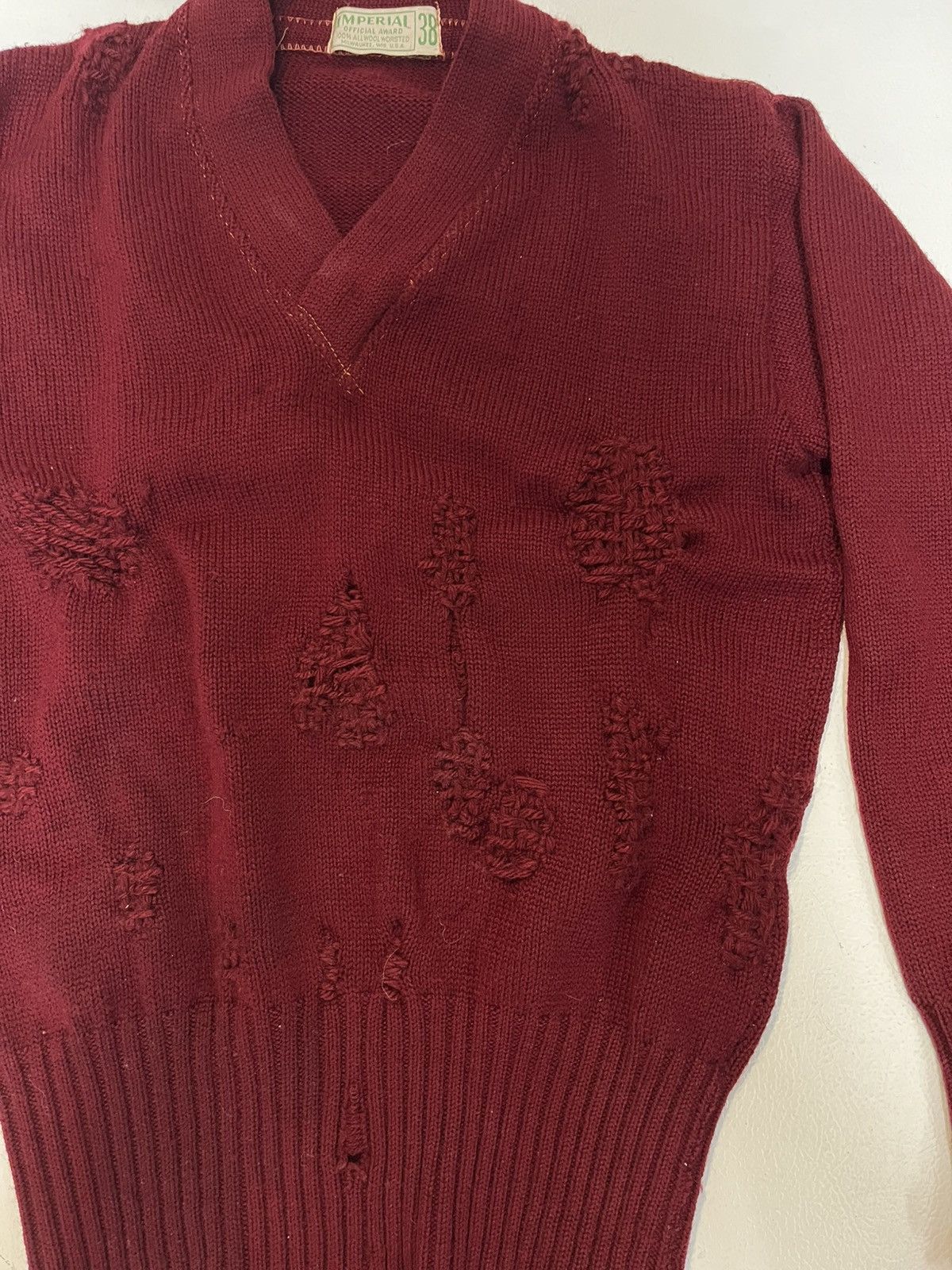 Vintage Vintage 50s Hand Repaired Knit Sweater Size US S / EU 44-46 / 1 - 2 Thumbnail