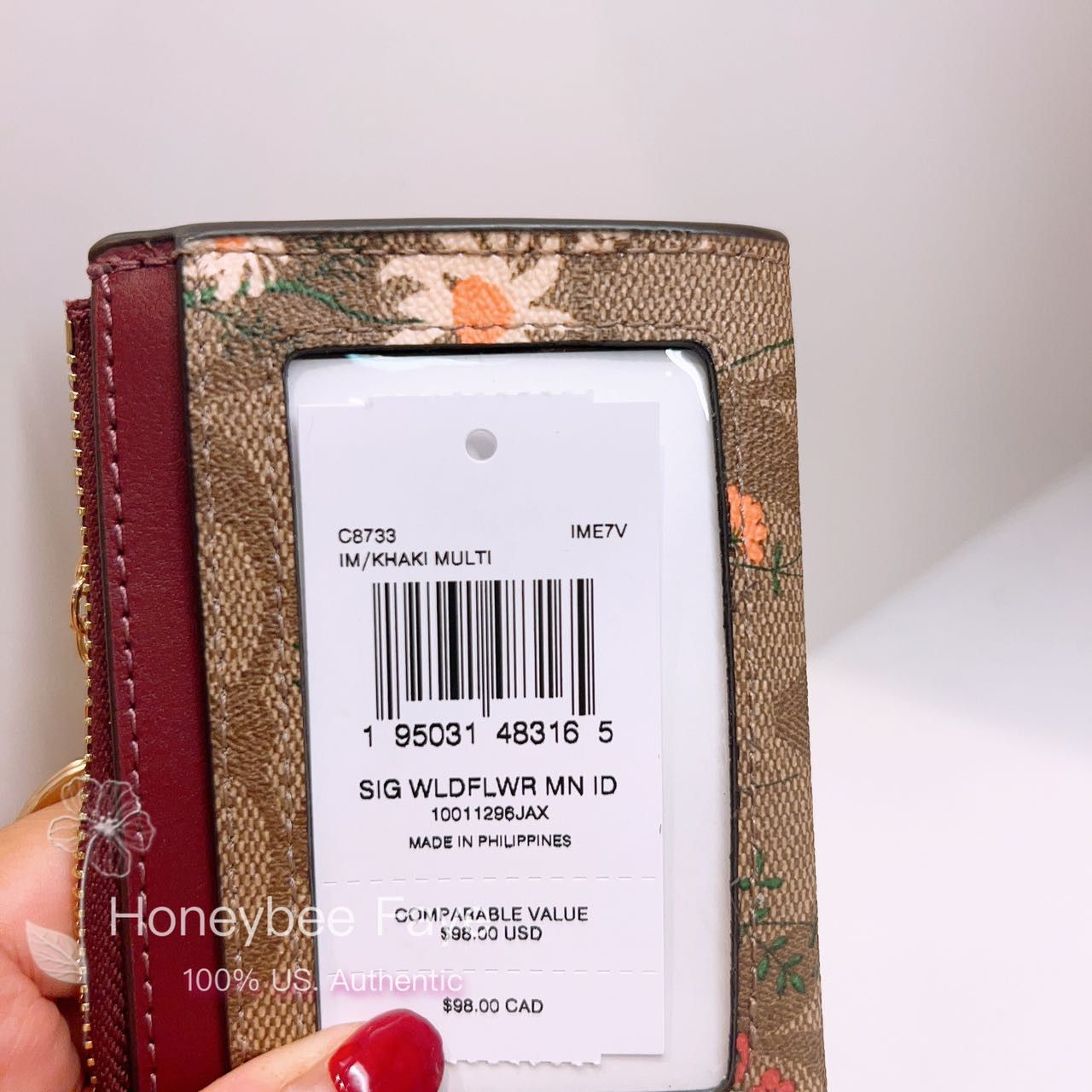 Mini Skinny Id Case In Signature Canvas With Wildflower