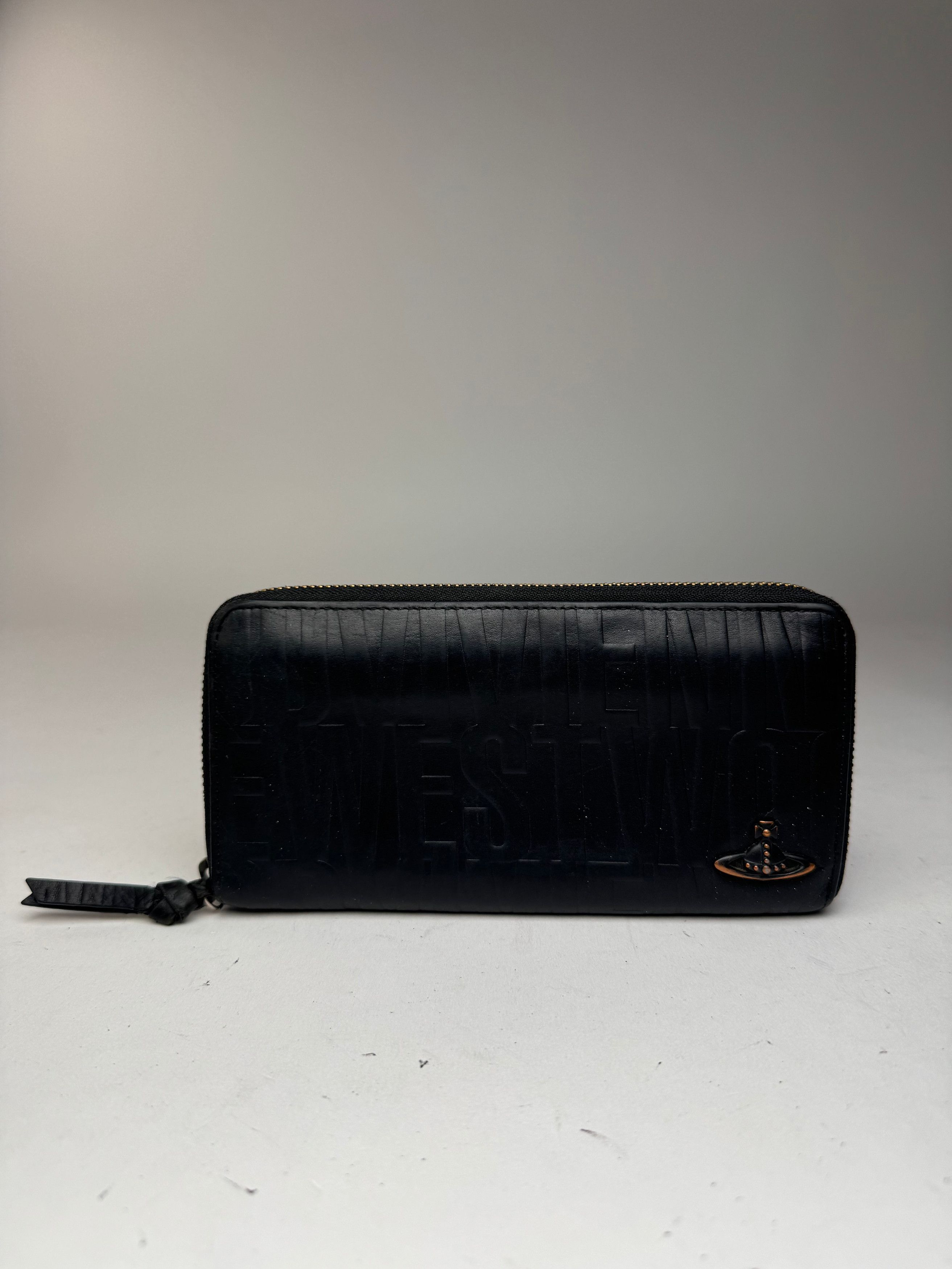 Vivienne Westwood Vintage monogram Leather zippy wallet black Size ONE SIZE - 1 Thumbnail