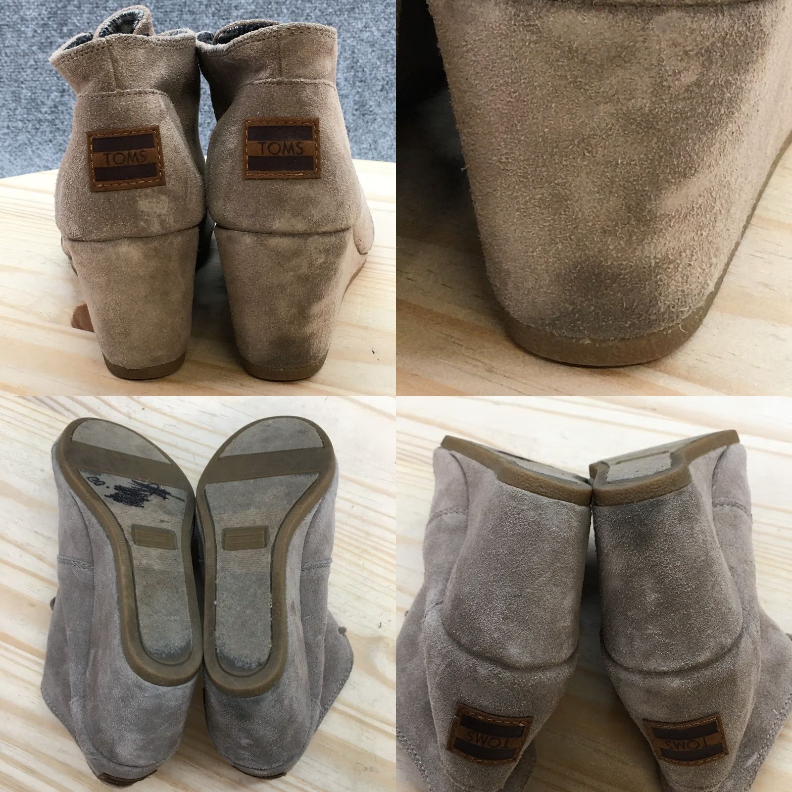 Toms TOMS Desert Wedge Ankle Bootie Boots Brown Suede Lace Up 6.5 Women’s Boot IE Size US 7 / IT 37 - 8 Thumbnail