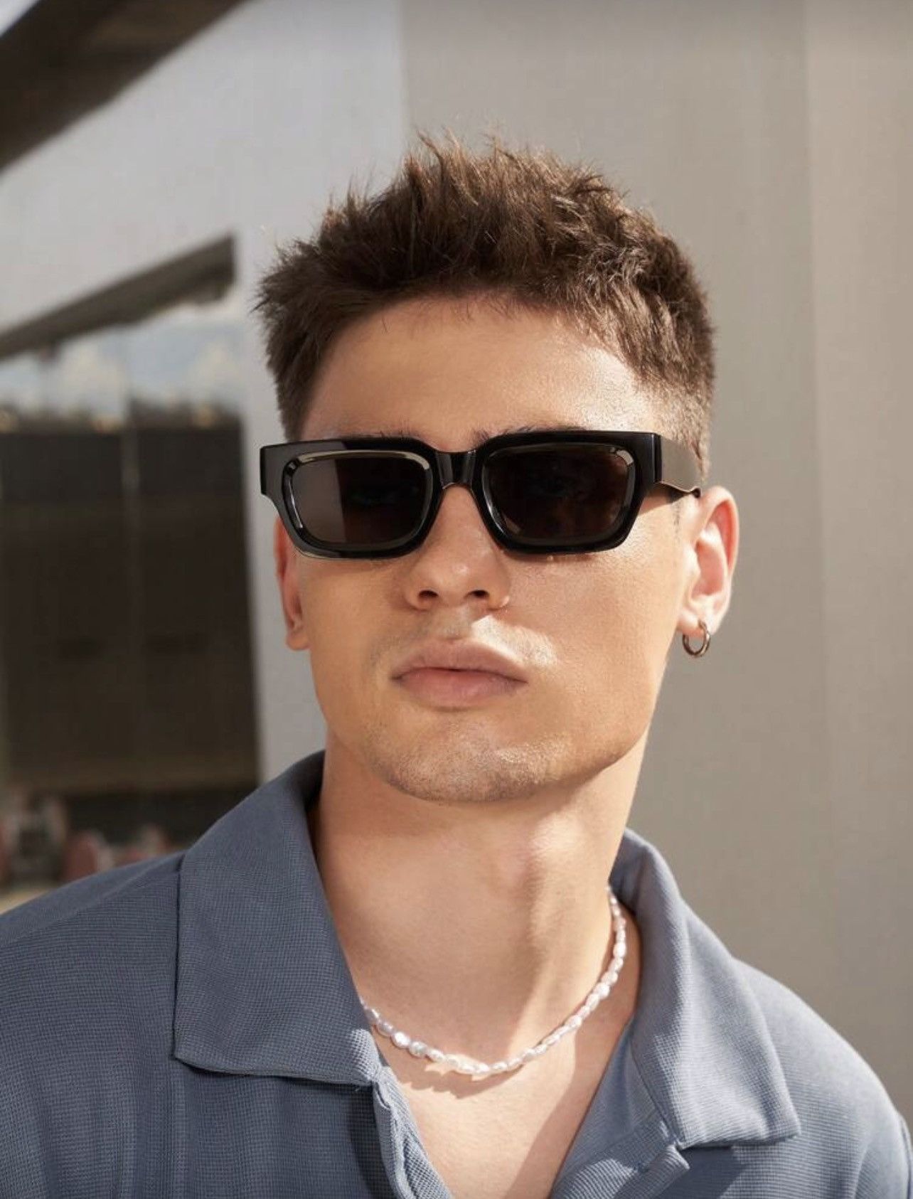 Other Retro Slim Rectangle Sunglasses Black Unisex UV400 Modern Size ONE SIZE - 2 Thumbnail