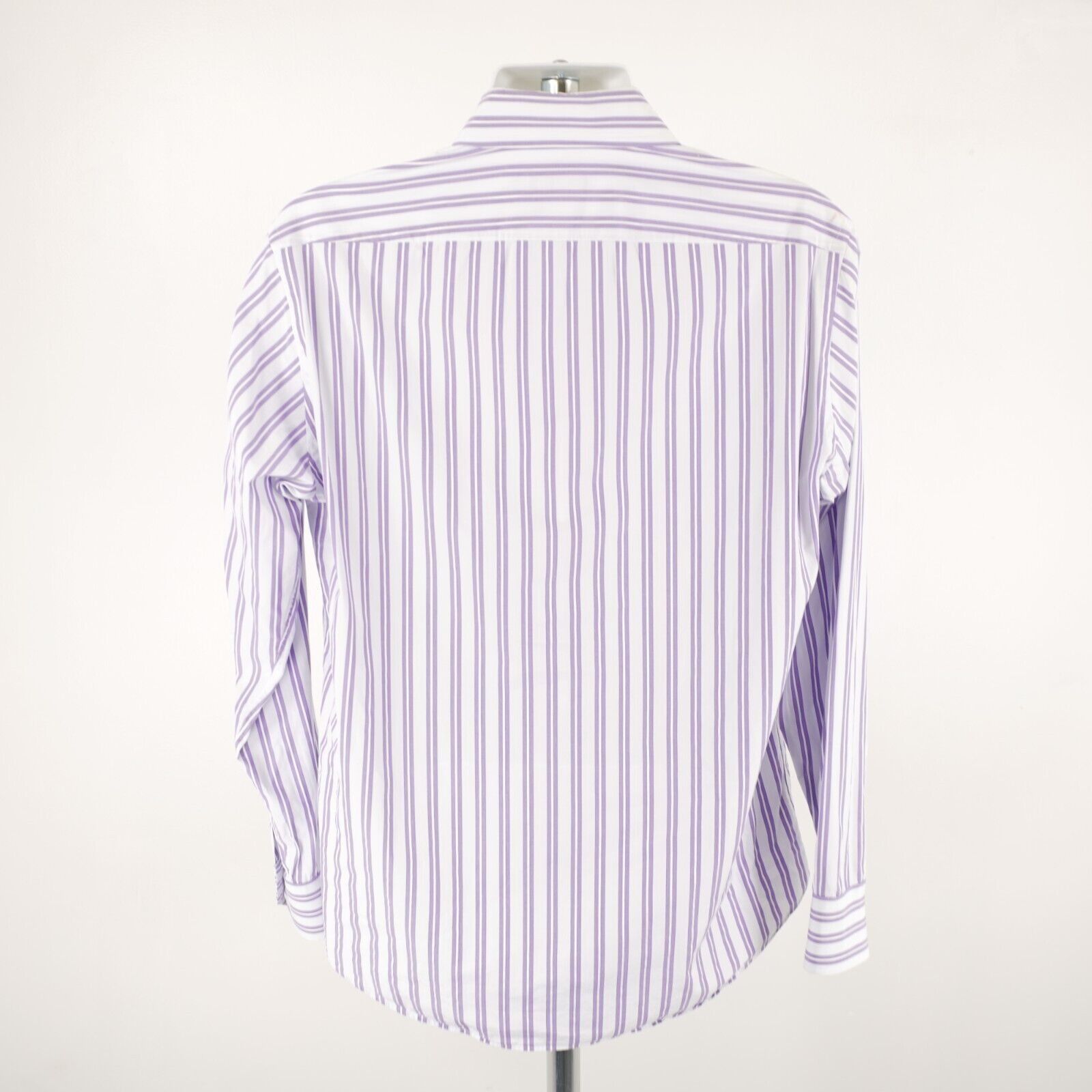 Hugo Boss Boss Hugo Boss White Purple Striped 16.5 34/35 Collared Dres Size US L / EU 52-54 / 3 - 5 Thumbnail