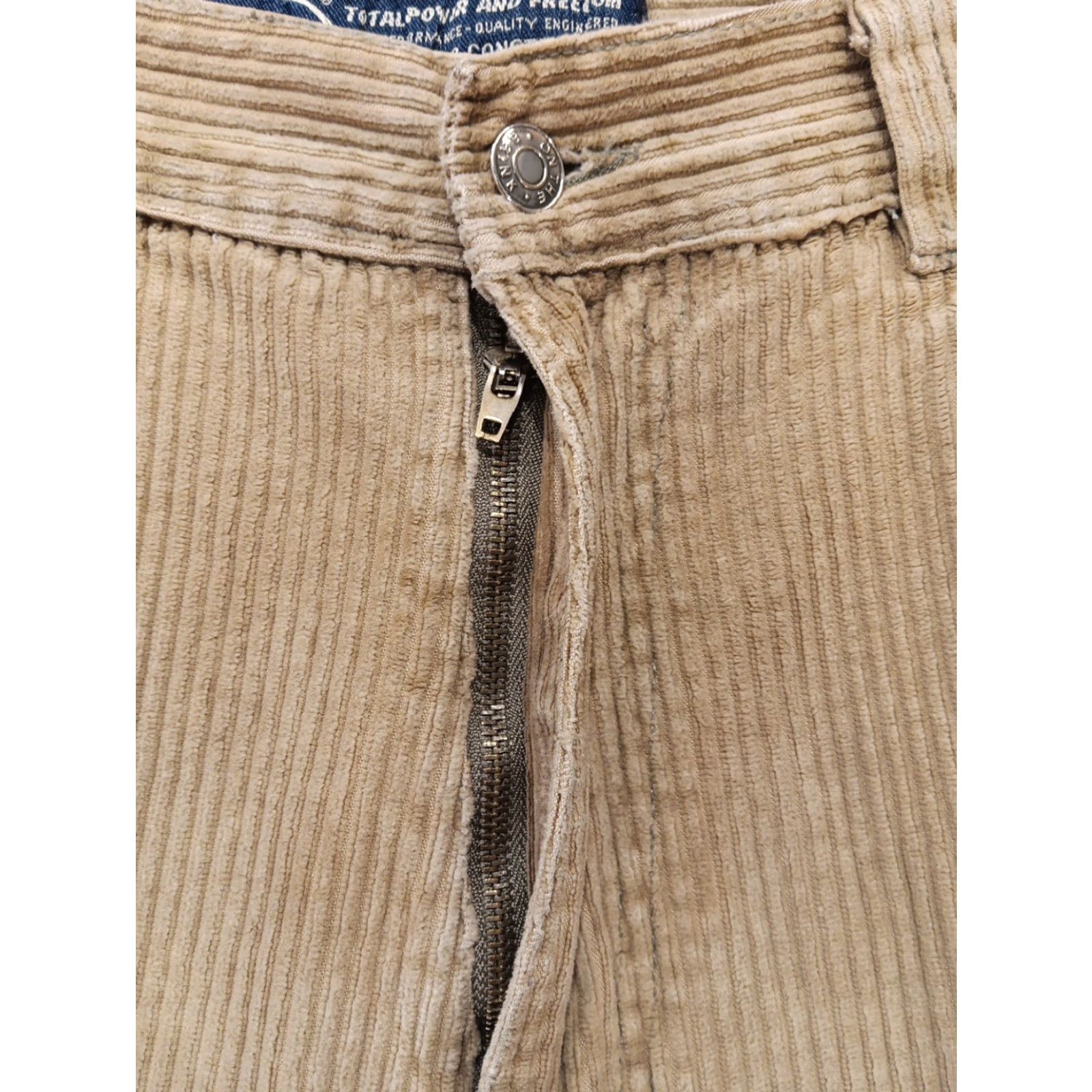 Vintage VTG On The Brink Corduroy Pants 36x32 Tan Flat Front Baggy Fit 90s Y2K Wide Leg Mens Regular Straight Size US 36 / EU 52 - 3 Thumbnail