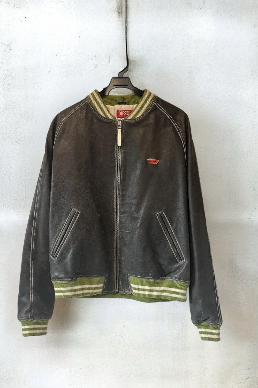 Diesel Diesel Spellout Leather bomber Jacket made in italy Size S / US 4 / IT 40 - 2 Thumbnail