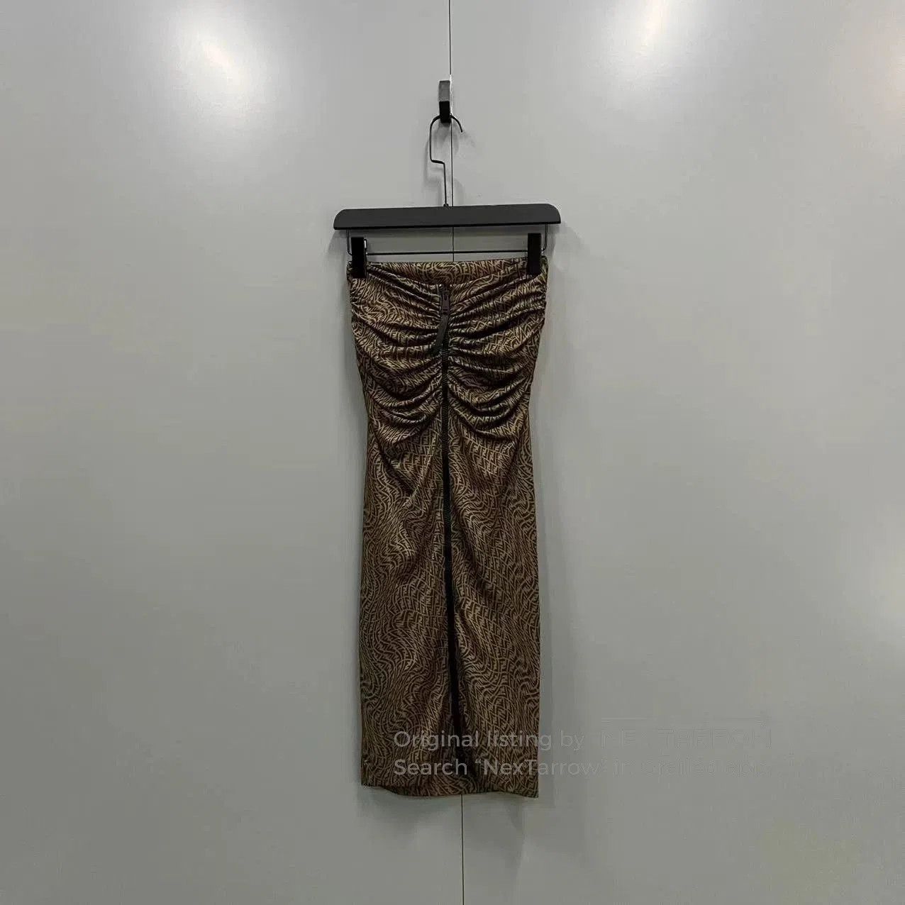 Fendi FENDI Brown Print Strapless Dress. Size US XS / EU 42 / 0 - 2 Thumbnail