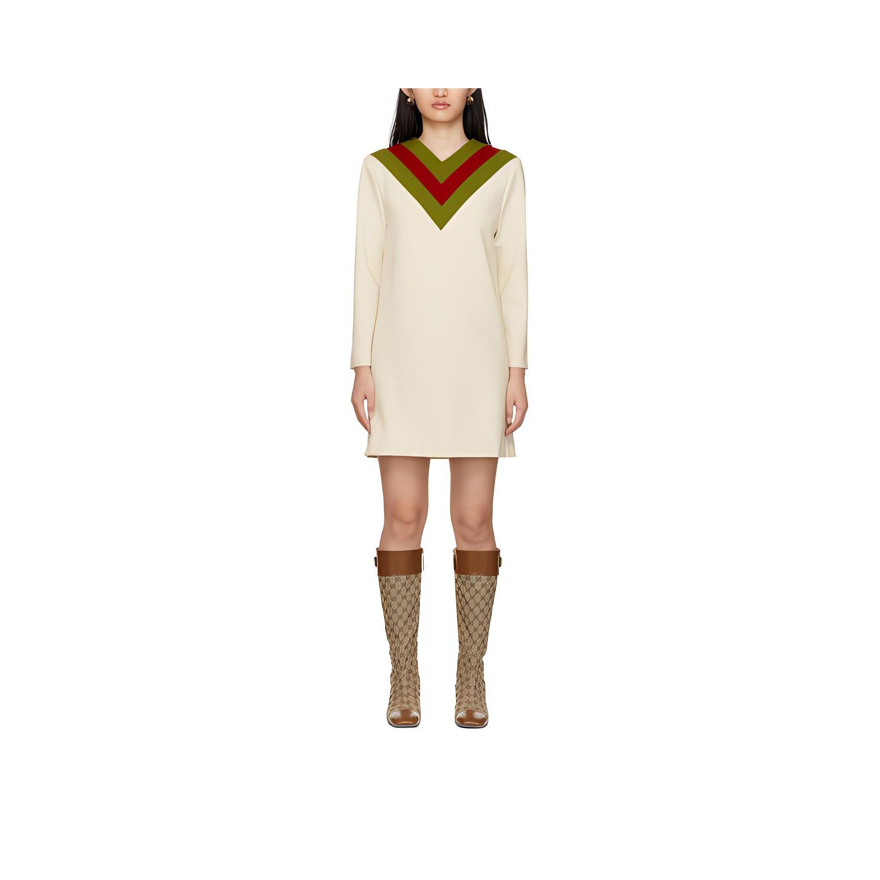 Gucci Gucci Striped V-neck Dress M Size M / US 6-8 / IT 42-44 - 1 Thumbnail