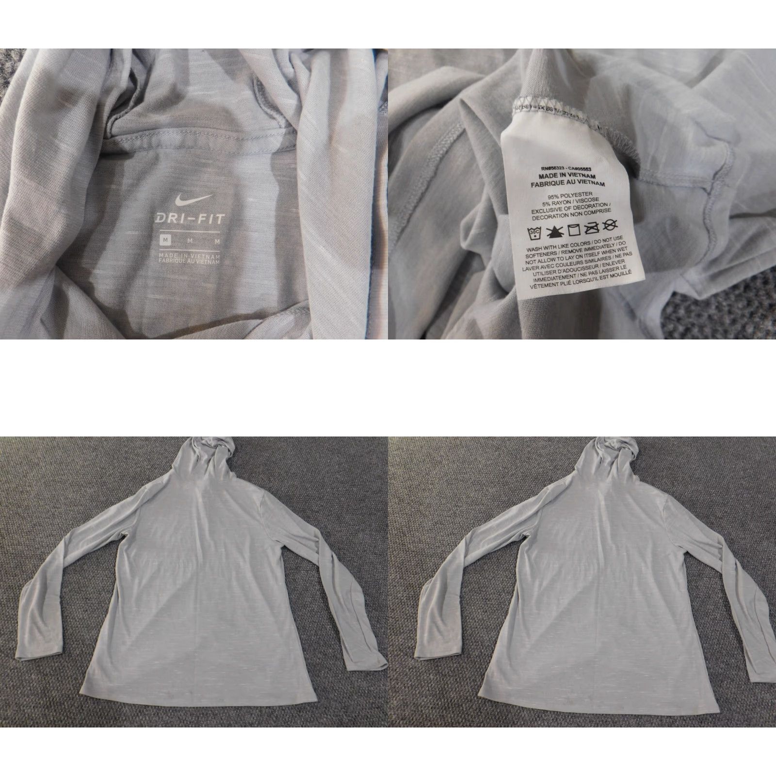 Nike Nike Hoodie Women M gray Dri-Fit lightweight pullover running slim long sleeve casual Size M / US 6-8 / IT 42-44 - 8 Thumbnail