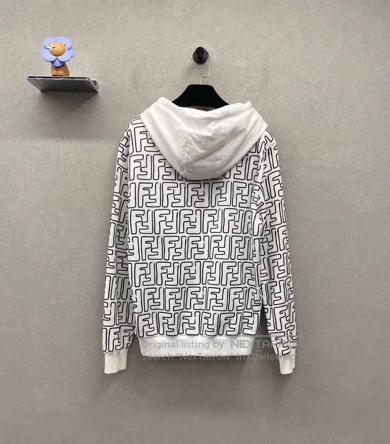 Fendi Fendi Double F Printed White Hoodie, Trendy Black and Whit Size US S / EU 44-46 / 1 - 2 Thumbnail