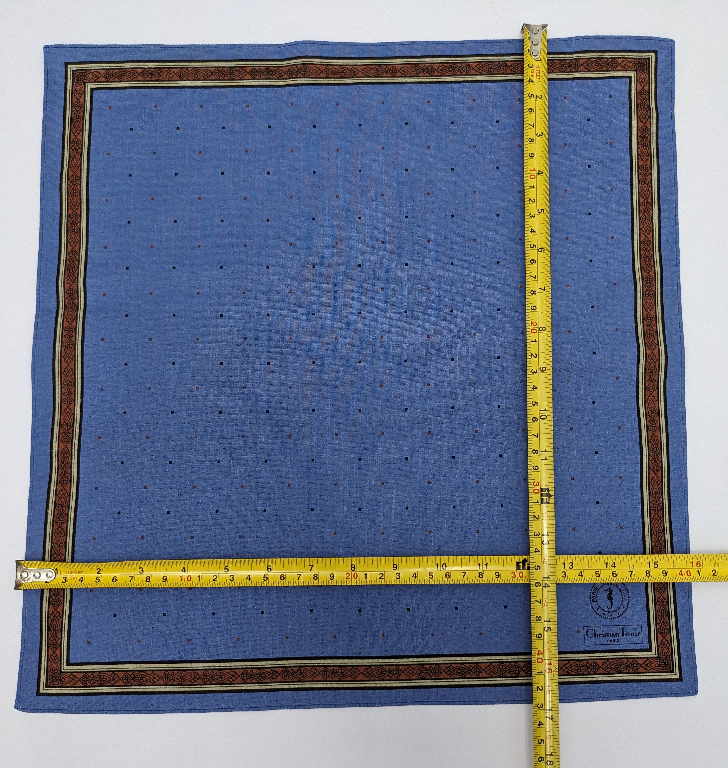 Other Christian Tenir Paris Vintage Blue Monogram Handkerchief Size ONE SIZE - 4 Thumbnail