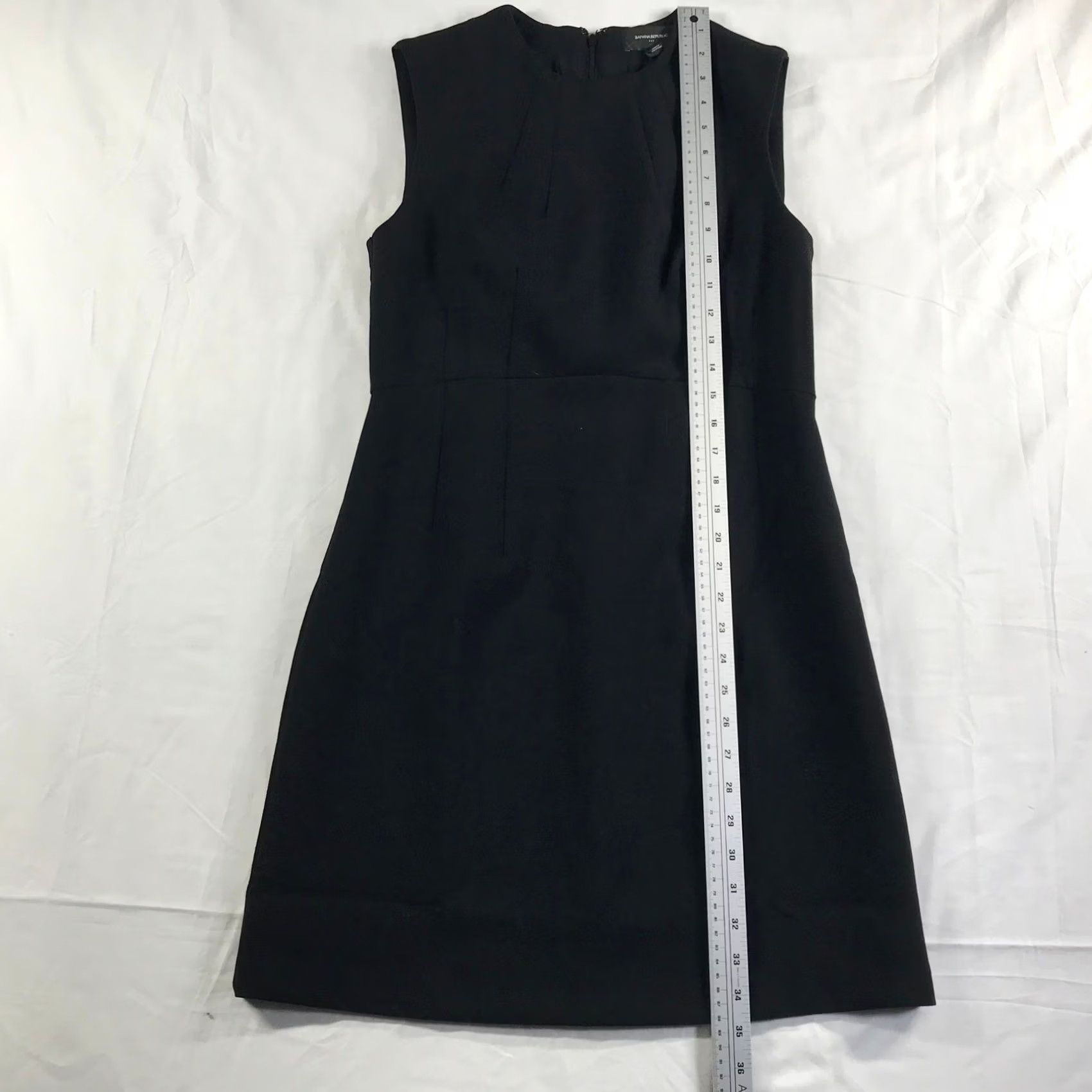 Banana Republic Banana Republic Sheath Dress Sz 6 Black Sleeveless Pleated Neck A-Line Womens Size M / US 6-8 / IT 42-44 - 5 Thumbnail
