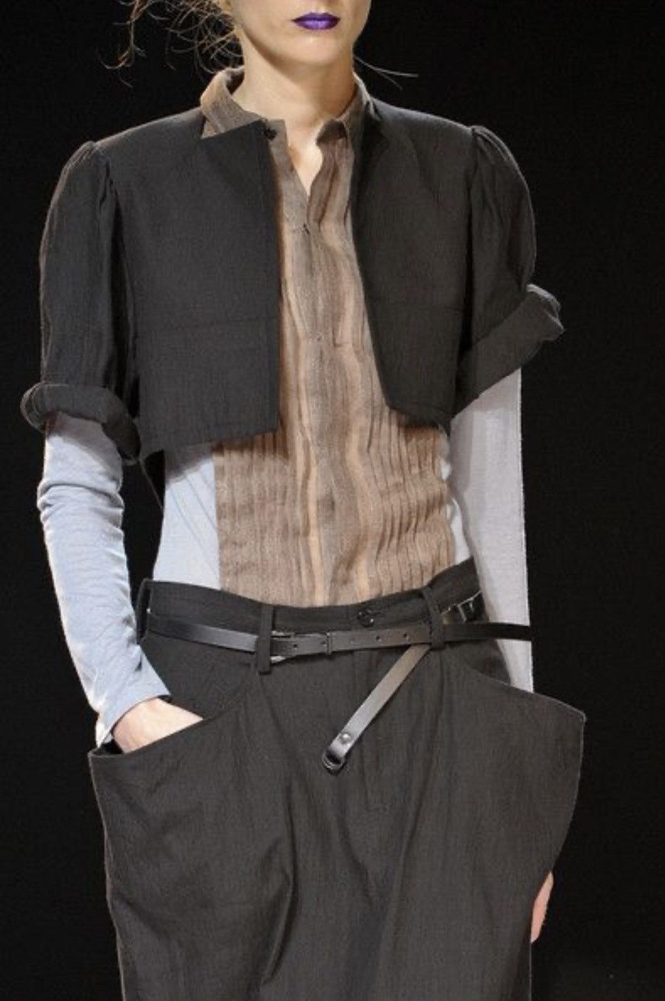 Yohji Yamamoto Runway Yohji Yamamoto Spring Summer Collection Blouse Jacket Size S / US 4 / IT 40 - 2 Thumbnail