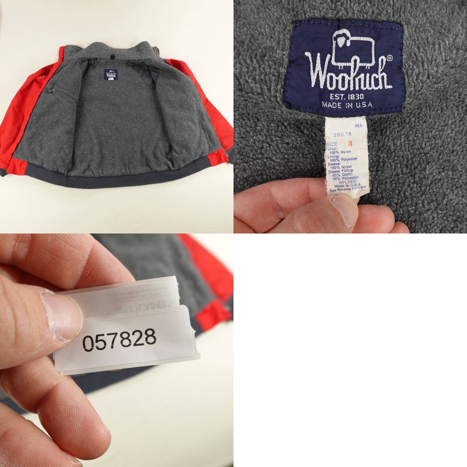 Vintage Vintage Woolrich Jacket Mens Medium Red Fleece Lined Windbreaker Zip Up Coat 90s Size US M / EU 48-50 / 2 - 8 Thumbnail