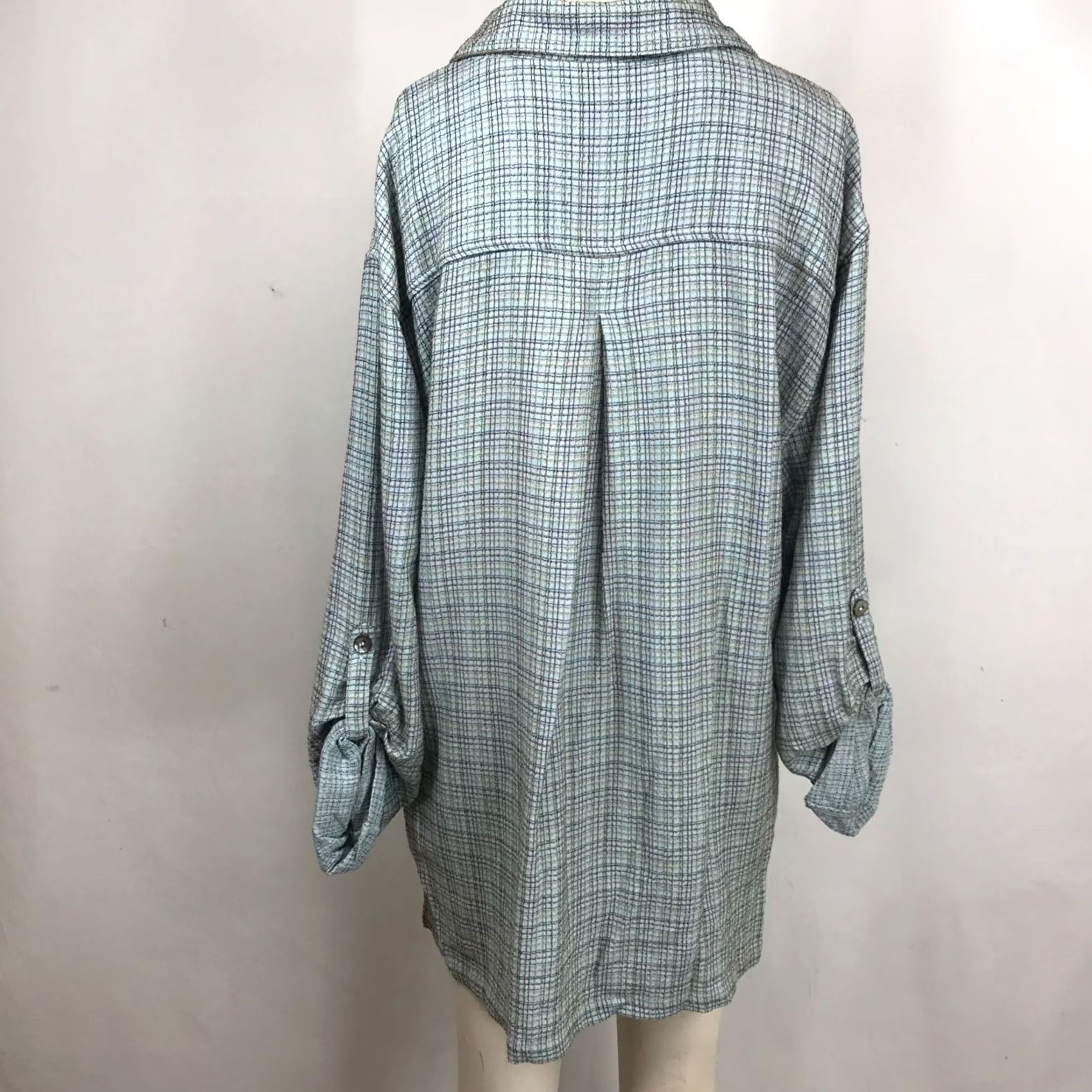 Vintage SAHALIE WOMEN TUNIC L BLUE LONG SLEEVE COLLARED RAYON BLEND Size L / US 10 / IT 46 - 5 Thumbnail