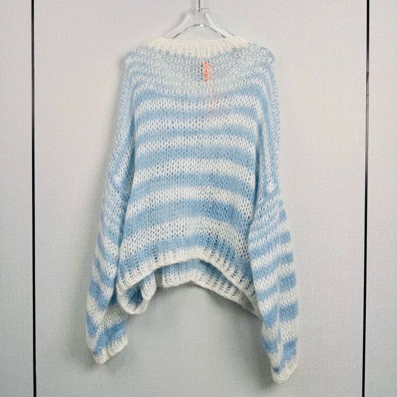 Loewe Loewe Marine blue and white striped sweater Size S / US 4 / IT 40 - 3 Thumbnail