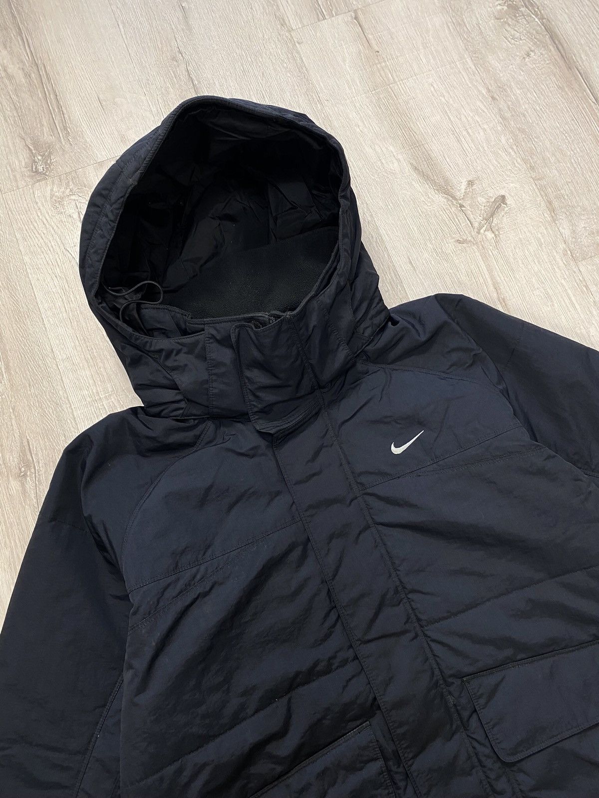 Nike × Vintage Nike Puffers Vintage Central Big Logo 90s Jacket Size US S / EU 44-46 / 1 - 8 Thumbnail