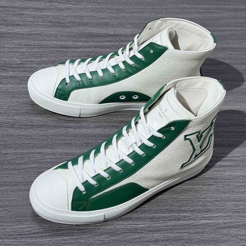 Louis Vuitton Louis Vuitton White Green Tattoo Casual Sneakers - Size US 8 / EU 41 - 1 Thumbnail