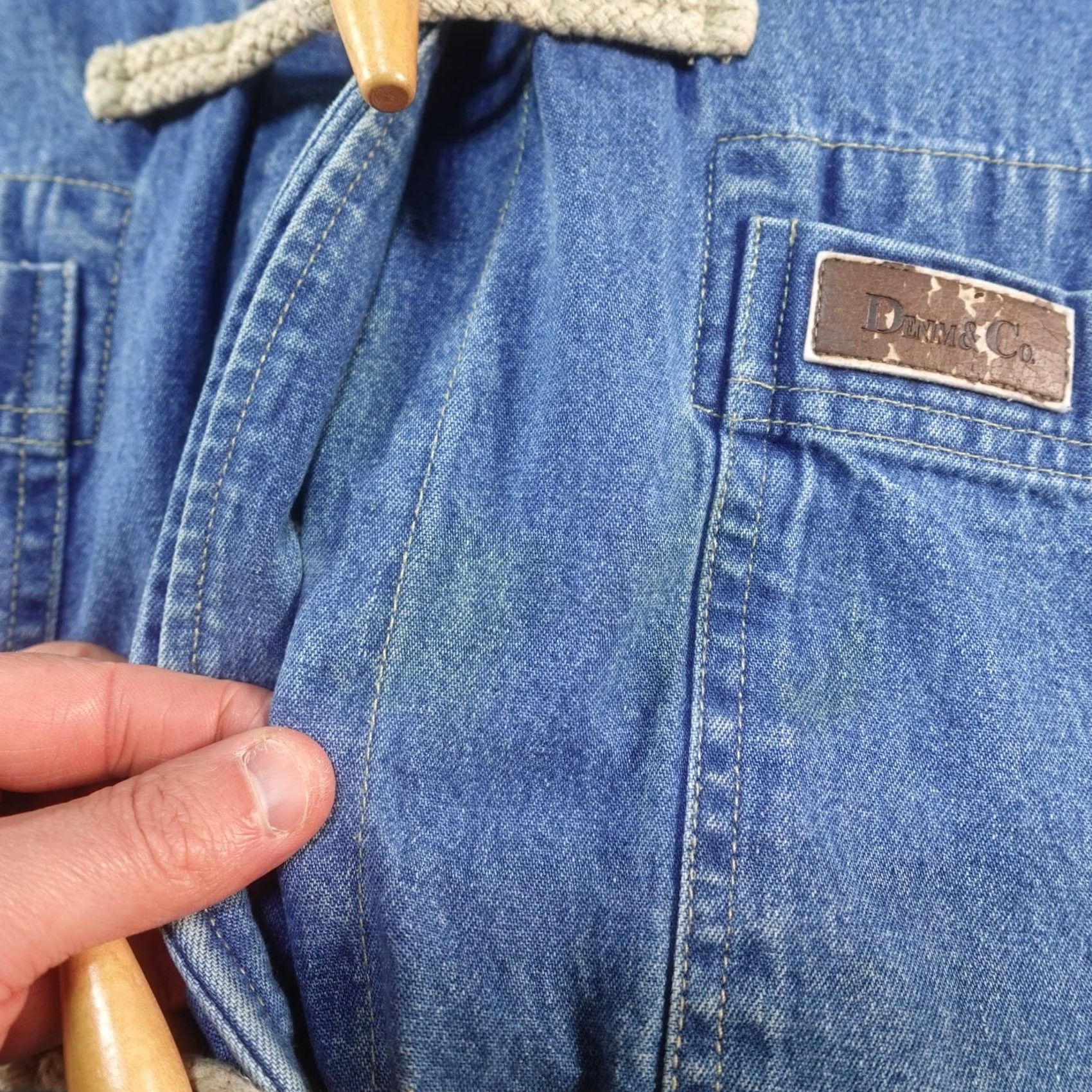 Denim & Co. Denim & Co. Denim Coat Womens 1X Blue Hooded Pockets Toggle Mid-Length Parka Jacket Coat Size XL / US 12-14 / IT 48-50 - 2 Thumbnail