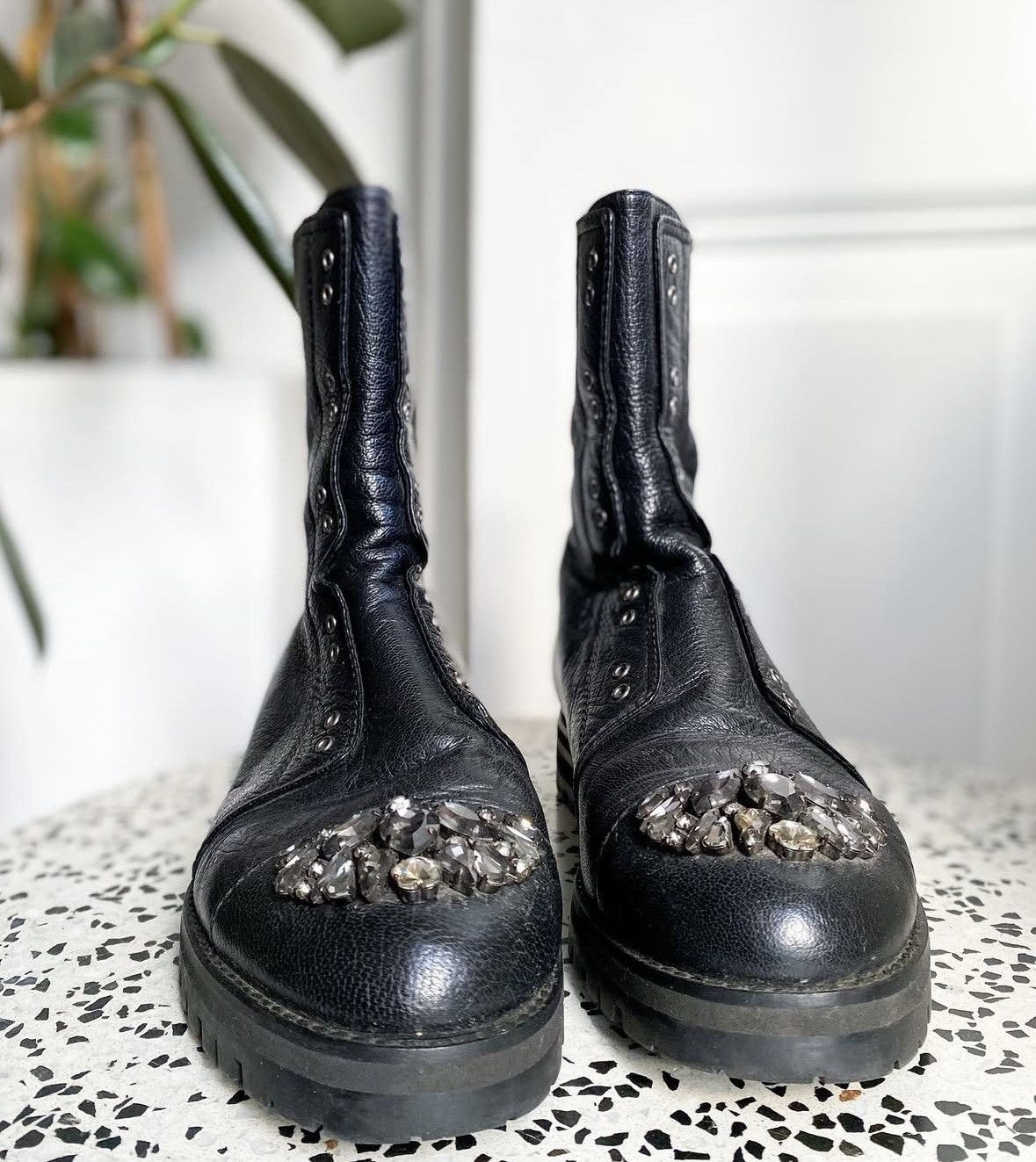 Jimmy Choo Jimmy Choo Embellisshments Combat Boots Size US 7.5 / IT 37.5 - 1 Thumbnail