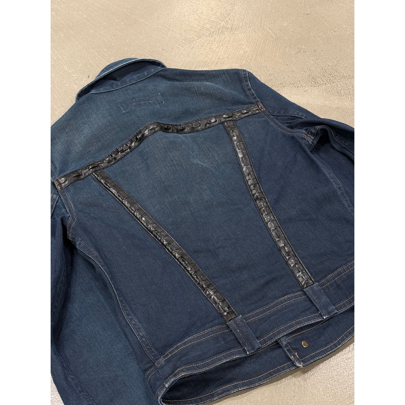 Roberto Cavalli SS 2005 Cavalli denim jacket with leather details Size US XS / EU 42 / 0 - 7 Thumbnail